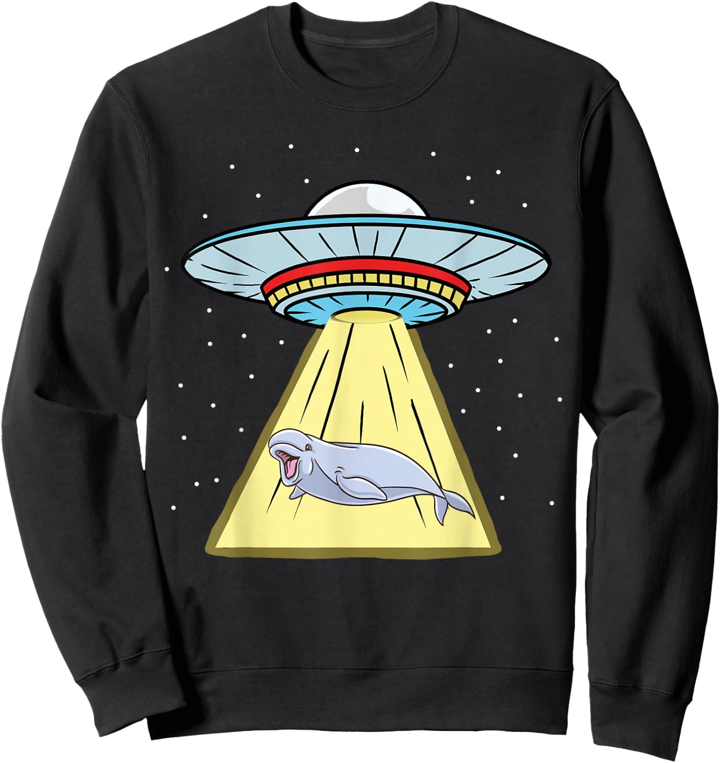Ufo Abduction Beluga Whale Sweatshirt - Sweatshirt | Black