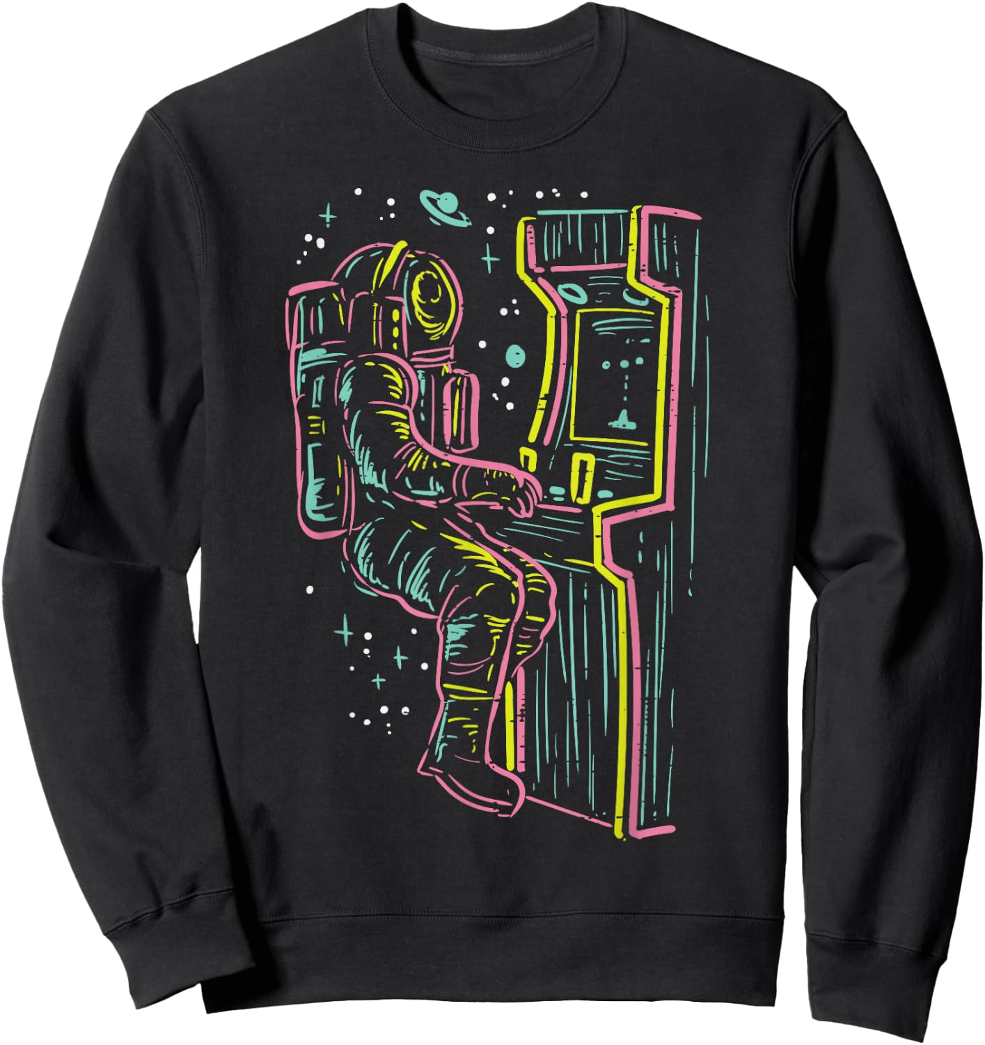 Astronaut Arcade Video Game Retro Space Gamer Men Boys Kids Sweatshirt - Sweatshirt | Black