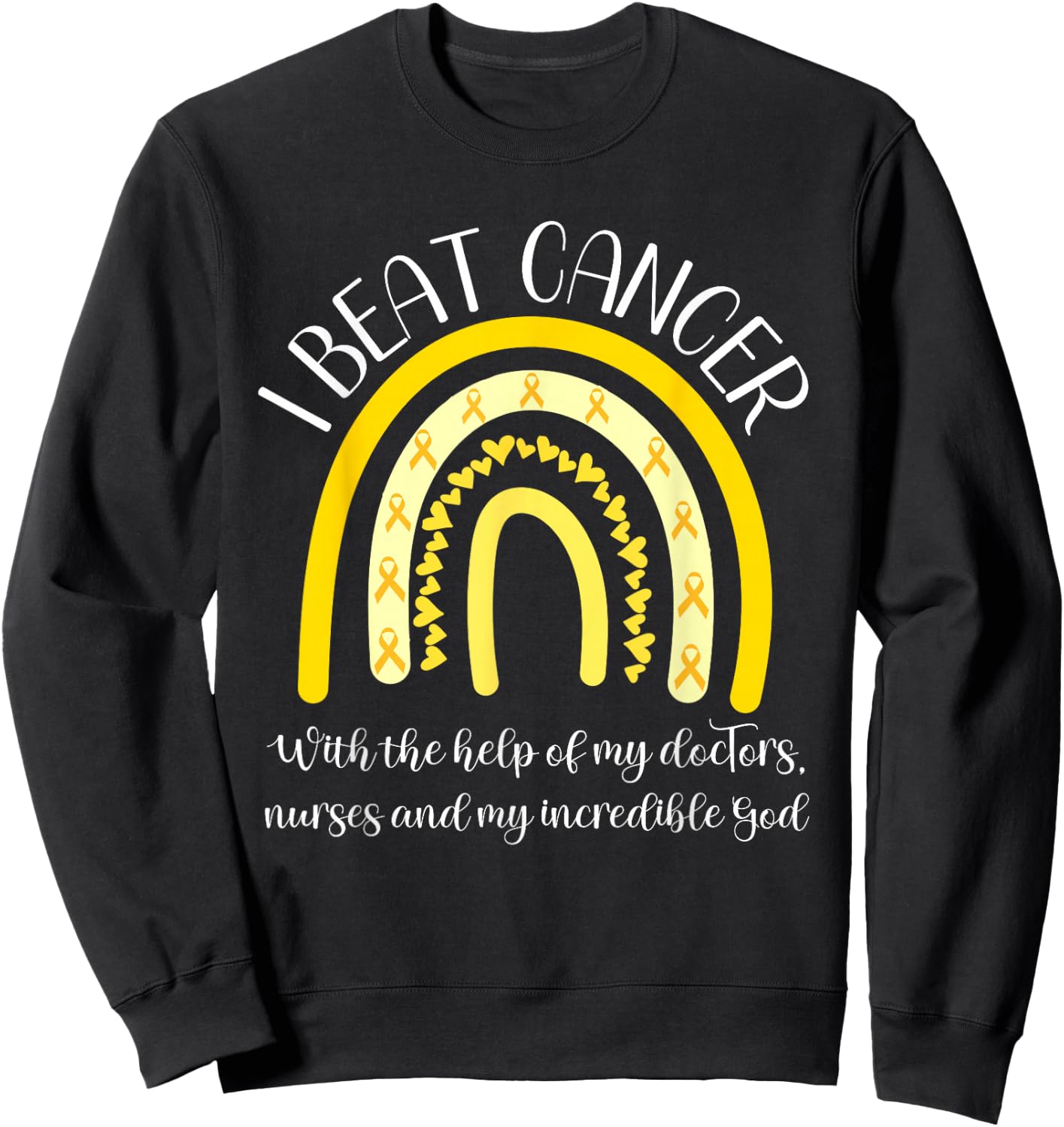 Childhood Cancer Survivor End Chemo I Beat Cancer Sarcoma Sweatshirt - Sweatshirt | Black