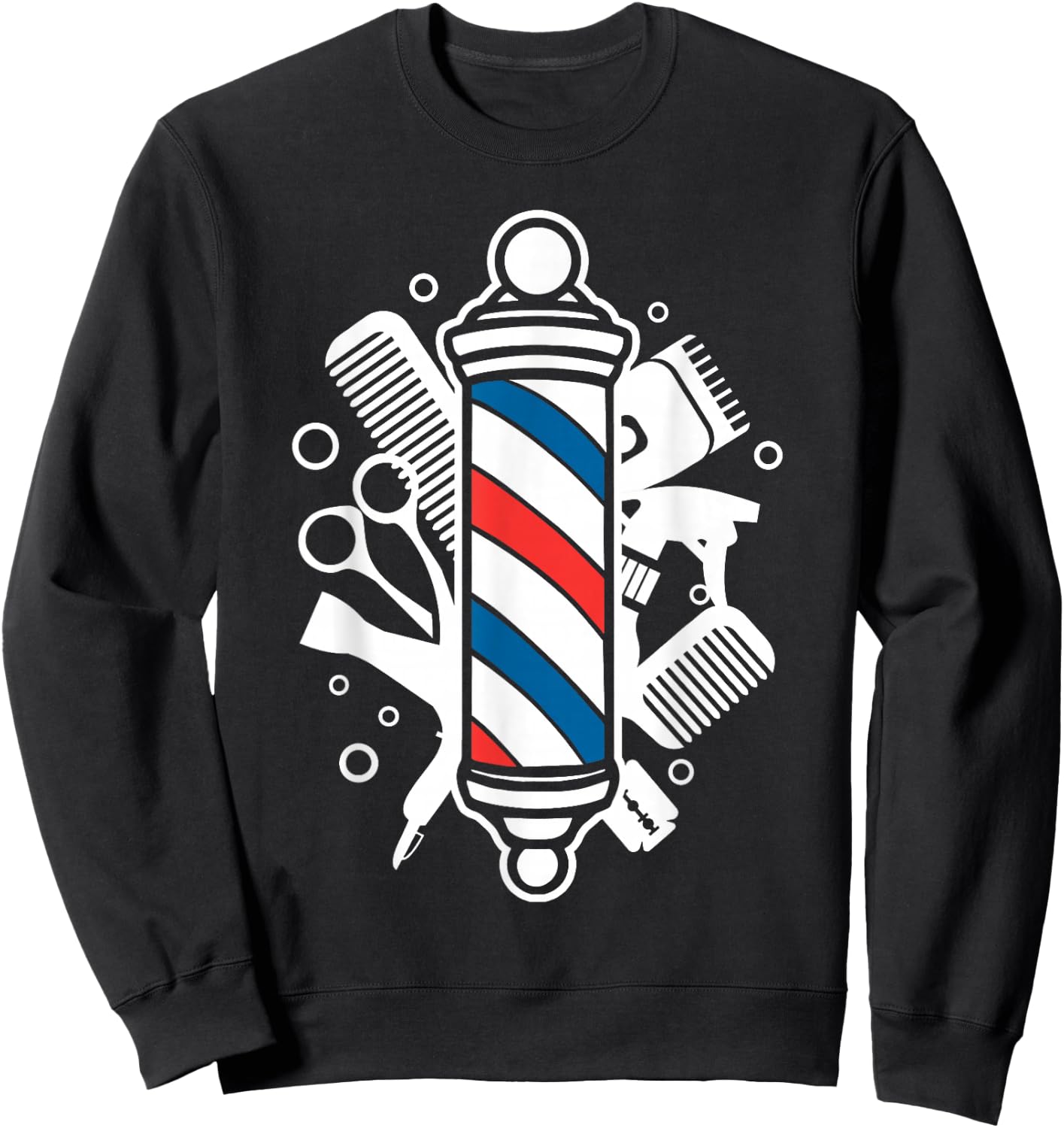 Best Barber Women Hairdresser Barbershop Pole Tools Sweatshirt - Sweatshirt | Black
