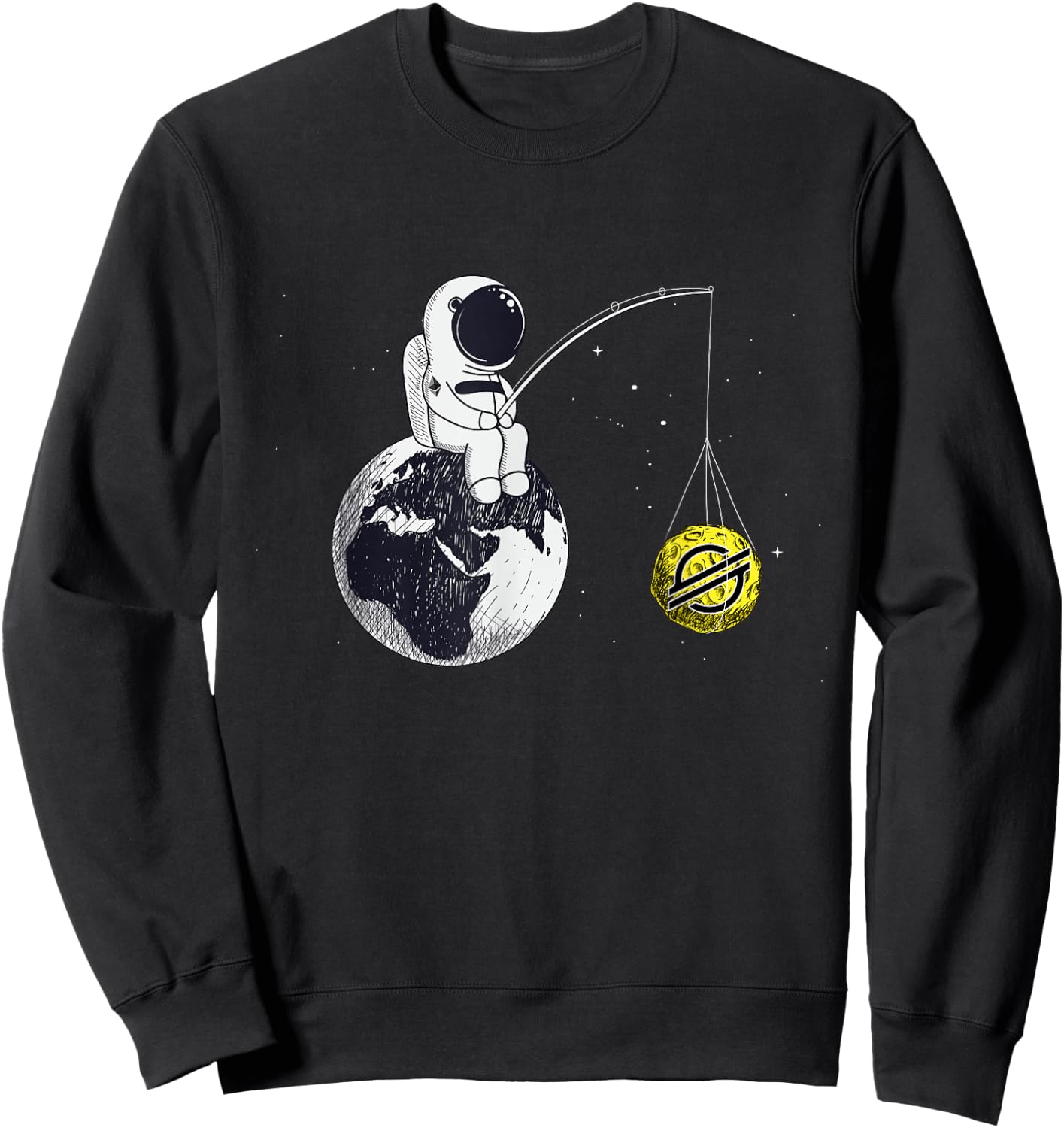 Cryptocurrency Talk - Stellar Lumens To The Moon Space Man Sweatshirt - Sweatshirt | Black