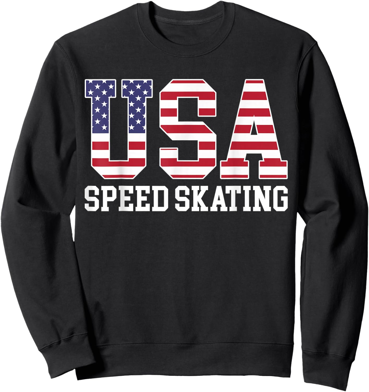 USA Flag Speed Skater - American USA Speed Skating Men Sweatshirt - Sweatshirt | Black