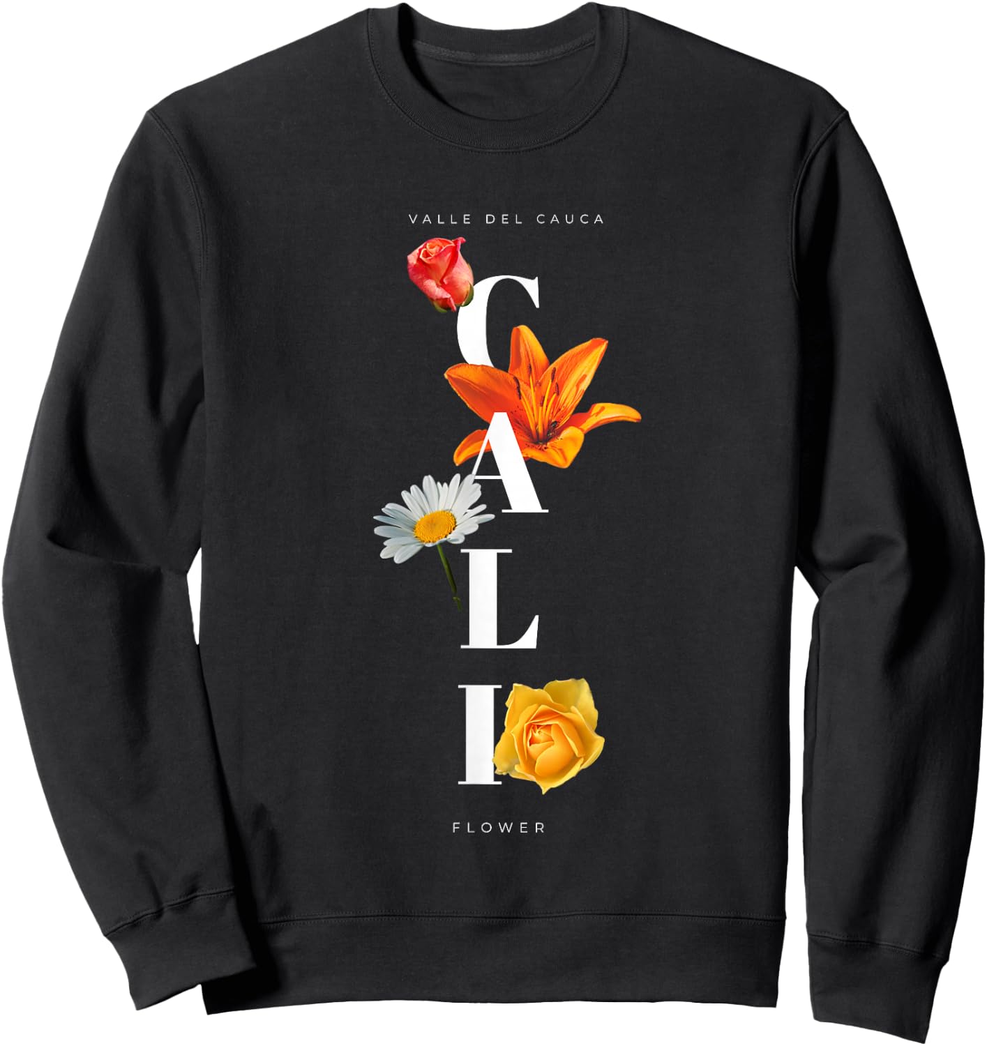 Cali - flower Colombia Sweatshirt - Sweatshirt | Black