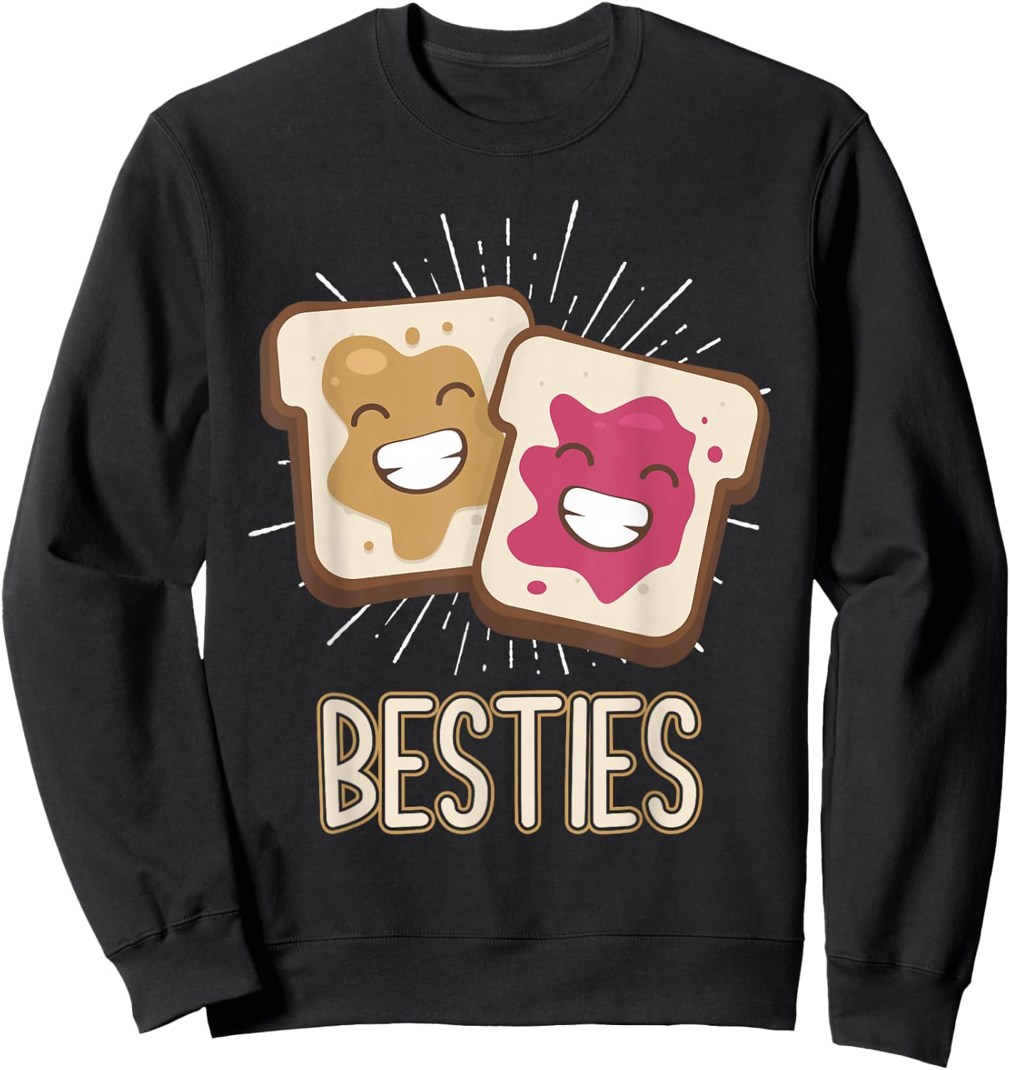 Peanut Butter and Jelly Best Friend Funny Matching Bestie Sweatshirt - Sweatshirt | Black