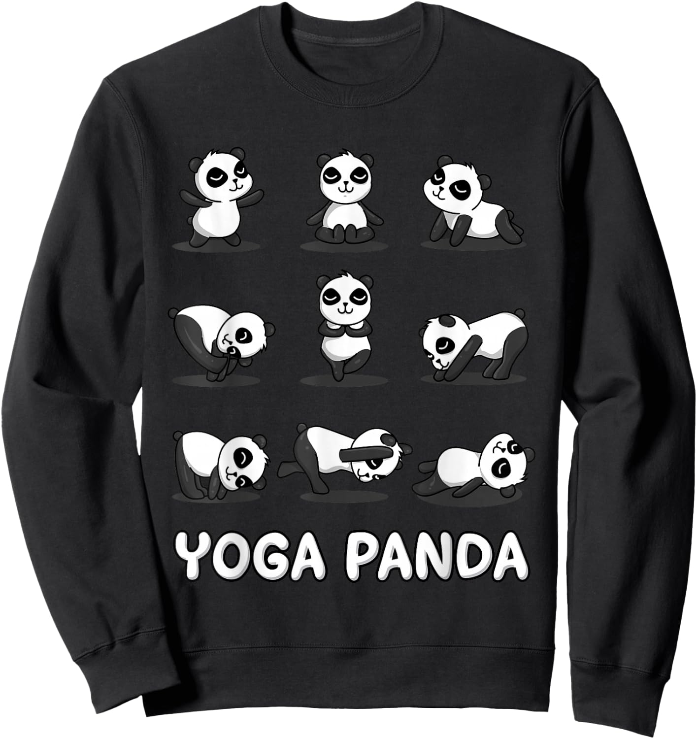 Funny Panda Yoga Shirt Zen Bear Panda Meditation Yoga Lover Sweatshirt - Sweatshirt | Black