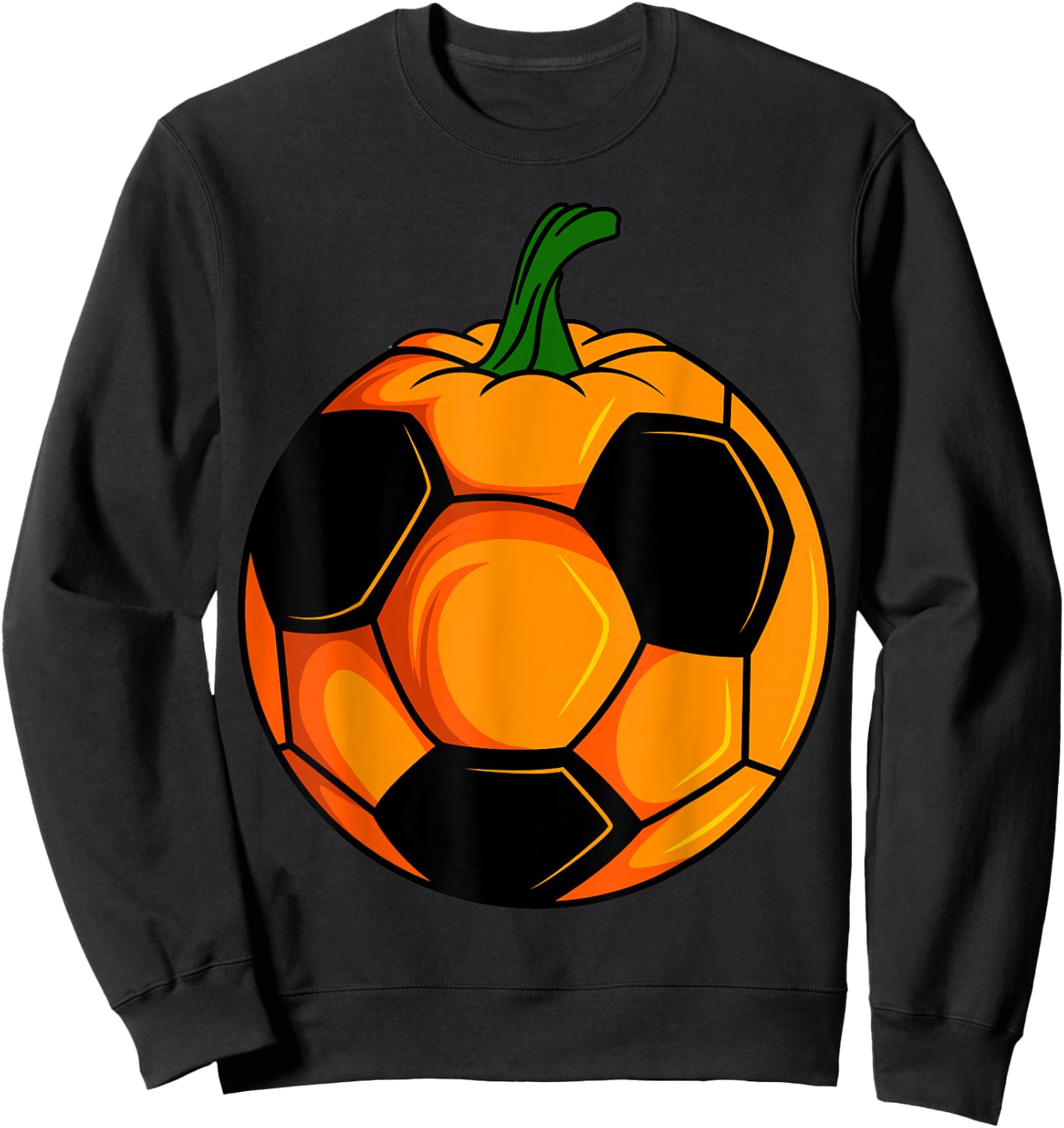 Halloween Pumpkin Soccer Ball Player Ball Team Sport Sweatshirt - Sweatshirt | Black