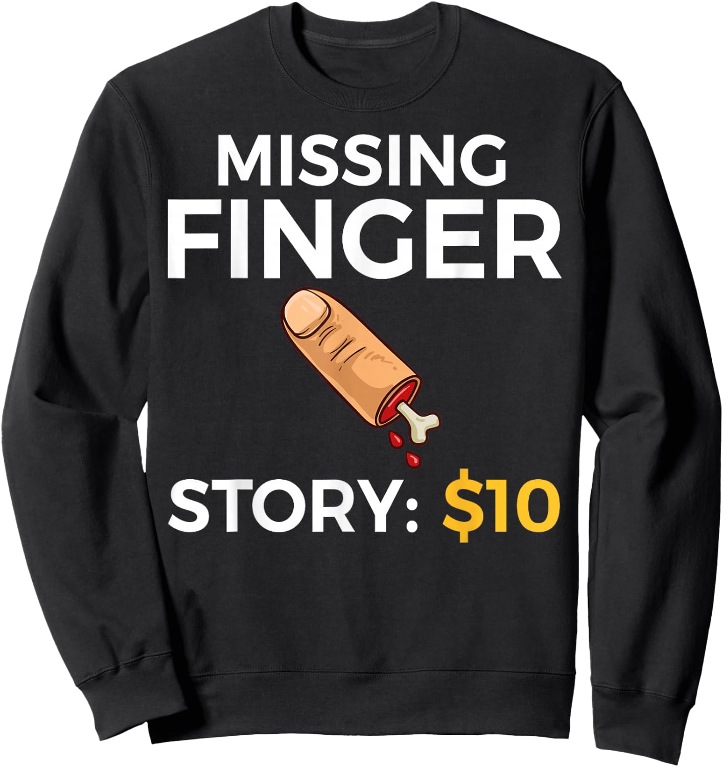 Missing Finger Prosthetic Amputation Recovery Sweatshirt - Sweatshirt | Black