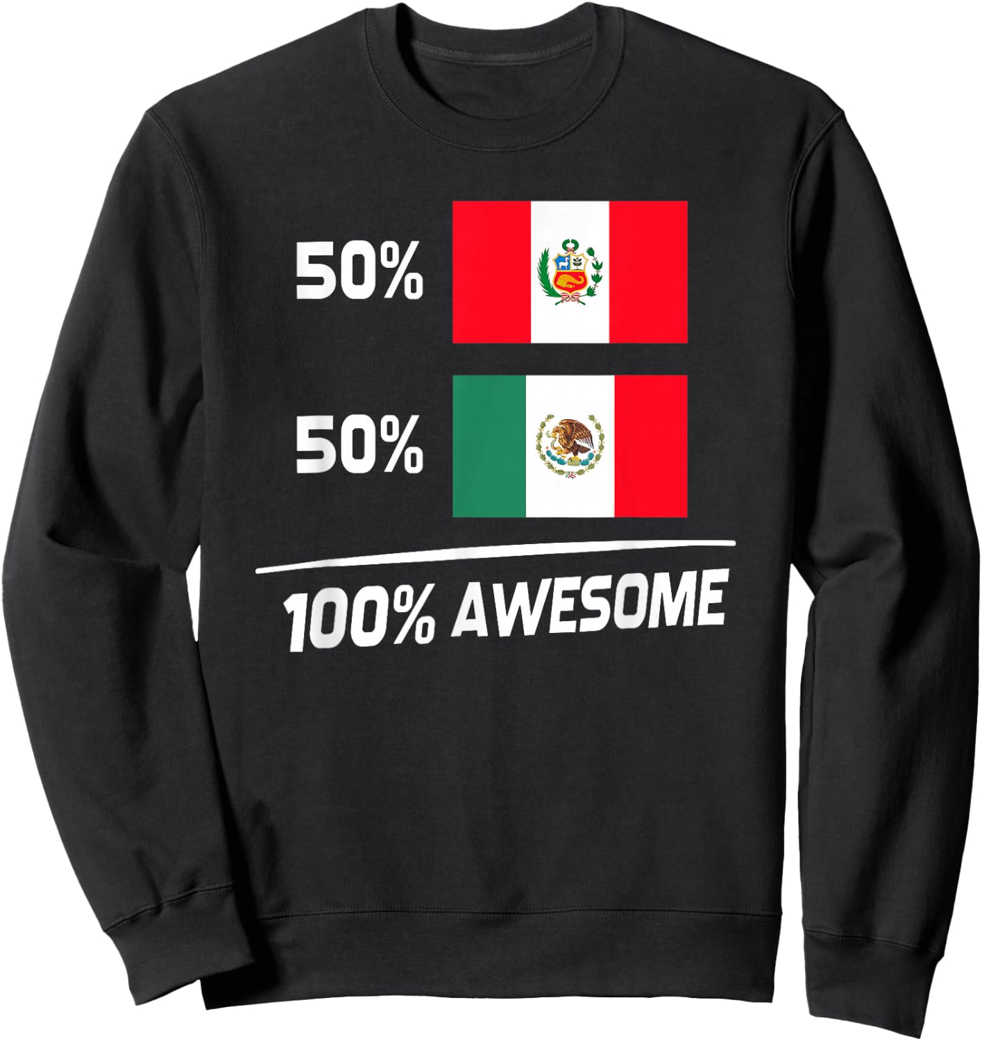 Peruvian Mexican Flag Peru Mexico Sweatshirt - Sweatshirt | Black