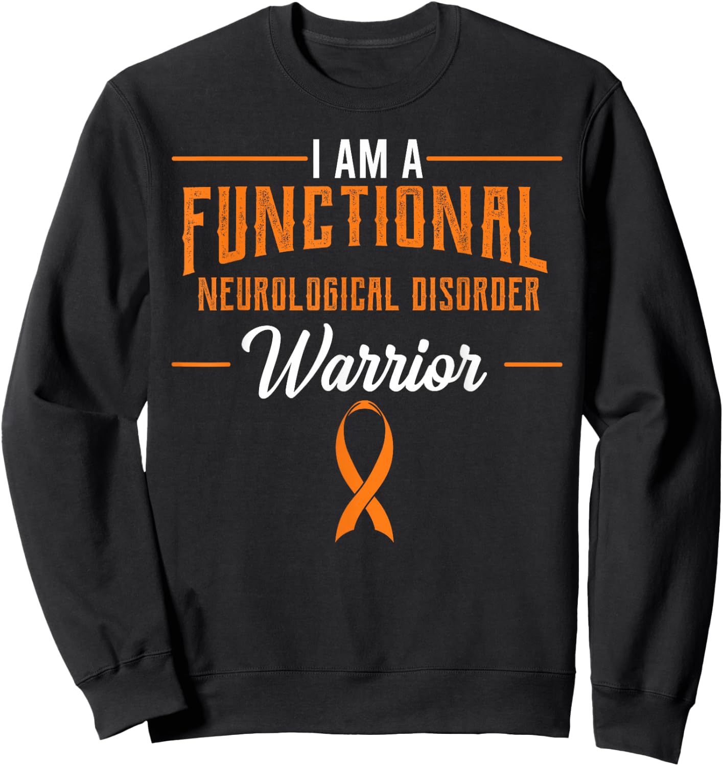 Functional Neurological Disorder Warrior Awareness Ribbon Sweatshirt - Sweatshirt | Black
