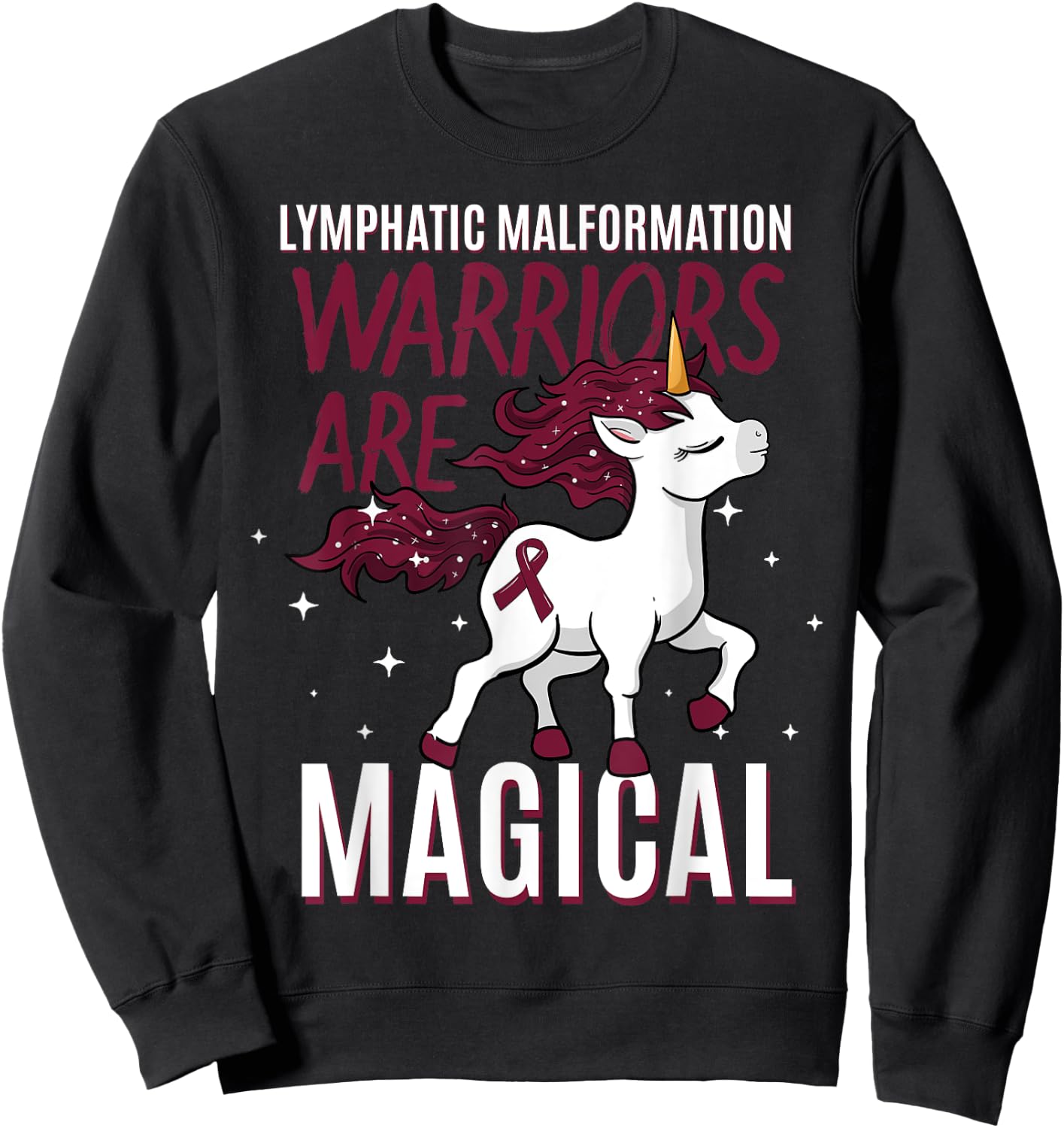 Lymphatic Malformation Awareness Unicorn Lover Lymphangioma Sweatshirt - Sweatshirt | Black
