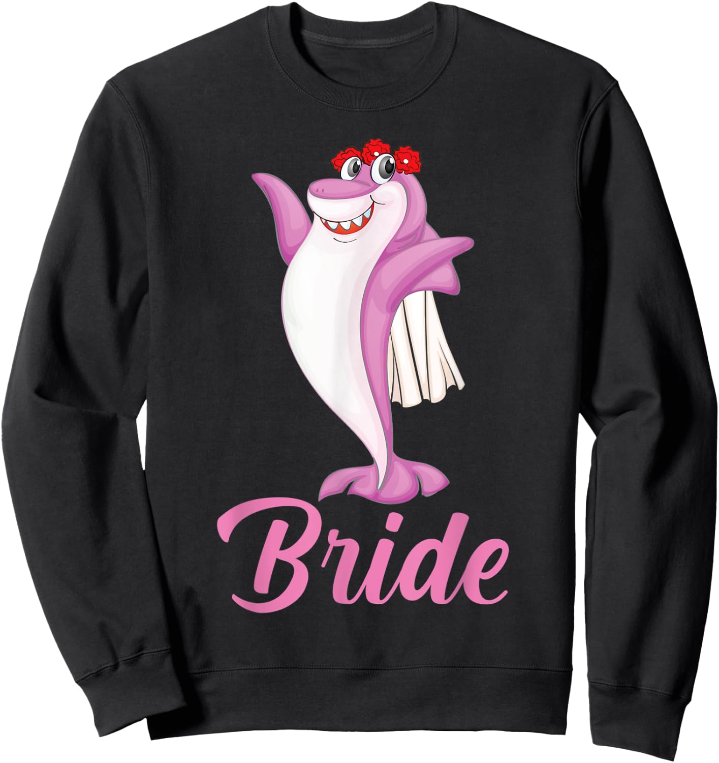 Wedding Engagement Shark Bride Bachelorette Party Sweatshirt - Sweatshirt | Black