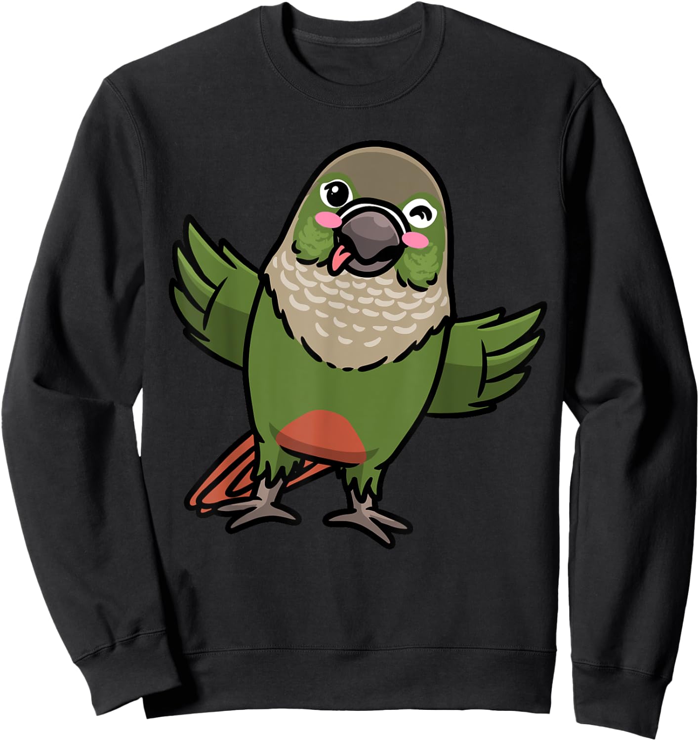 Green Cheek Conure Green-Cheeked Parakeet Bird Parrot Sweatshirt - Sweatshirt | Black