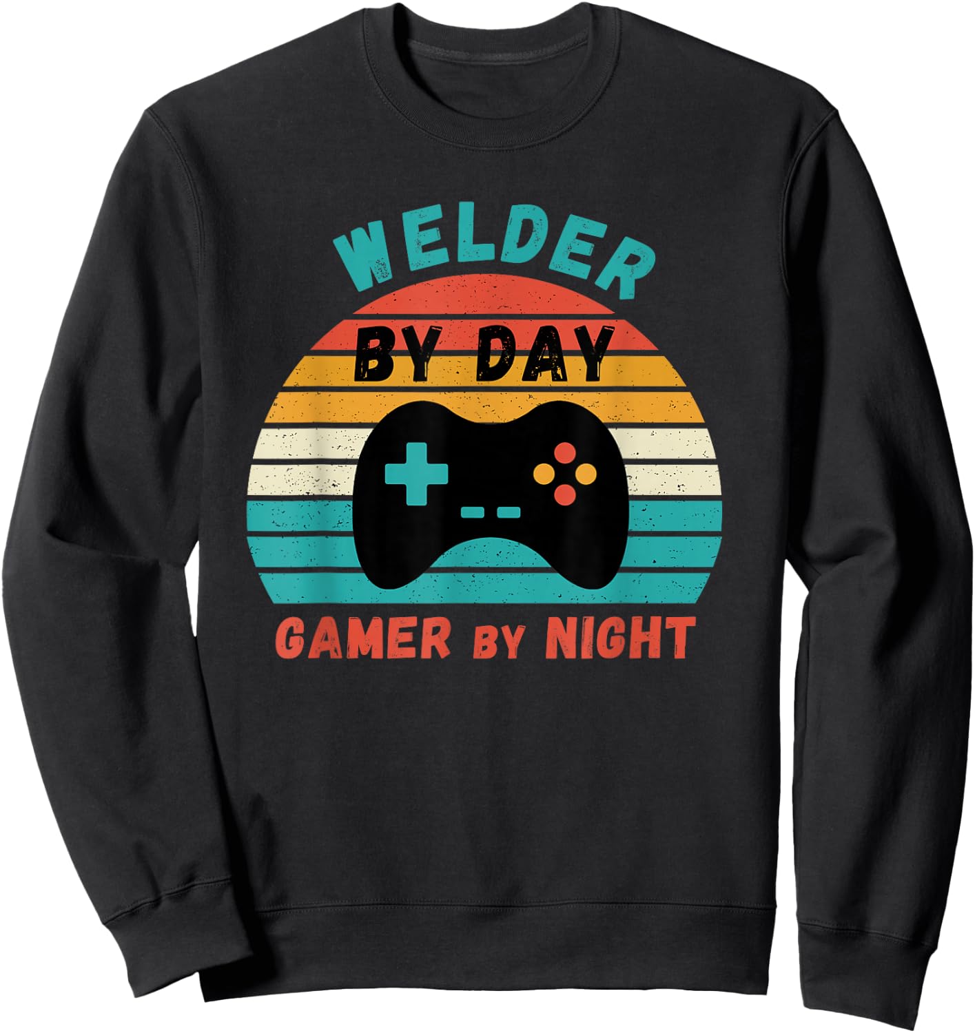Welder Birthday Gifts -Youth Retro Gamer Black Small Sweatshirt - Sweatshirt | Black