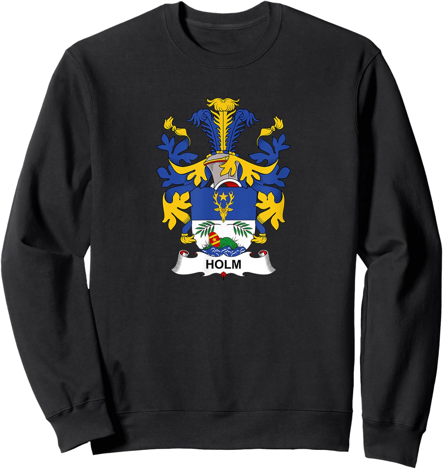 Holm Coat of Arms - Family Crest Sweatshirt - Sweatshirt | Black
