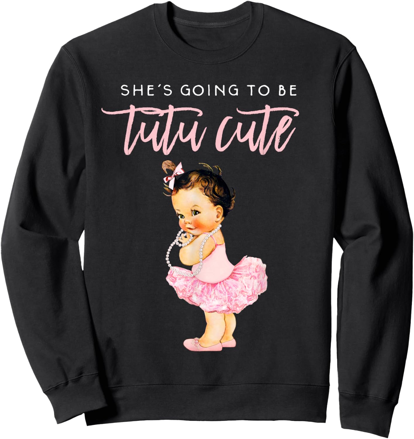 Its A Girl Gender Reveal Shirt Touchdown Tutu Baby Shower Sweatshirt - Sweatshirt | Black