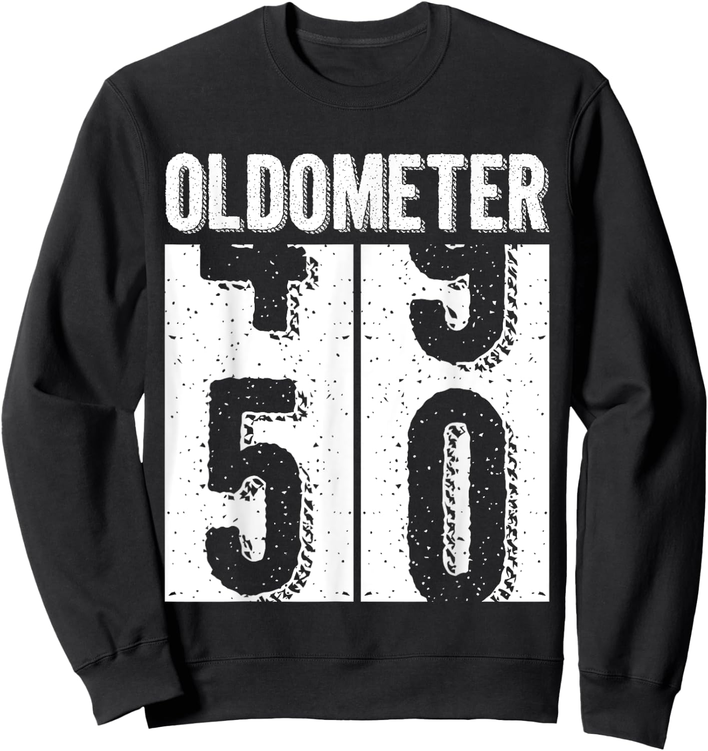 50th Birthday Gifts Oldometer 49-50 Vintage Funny Men Women Sweatshirt - Sweatshirt | Black