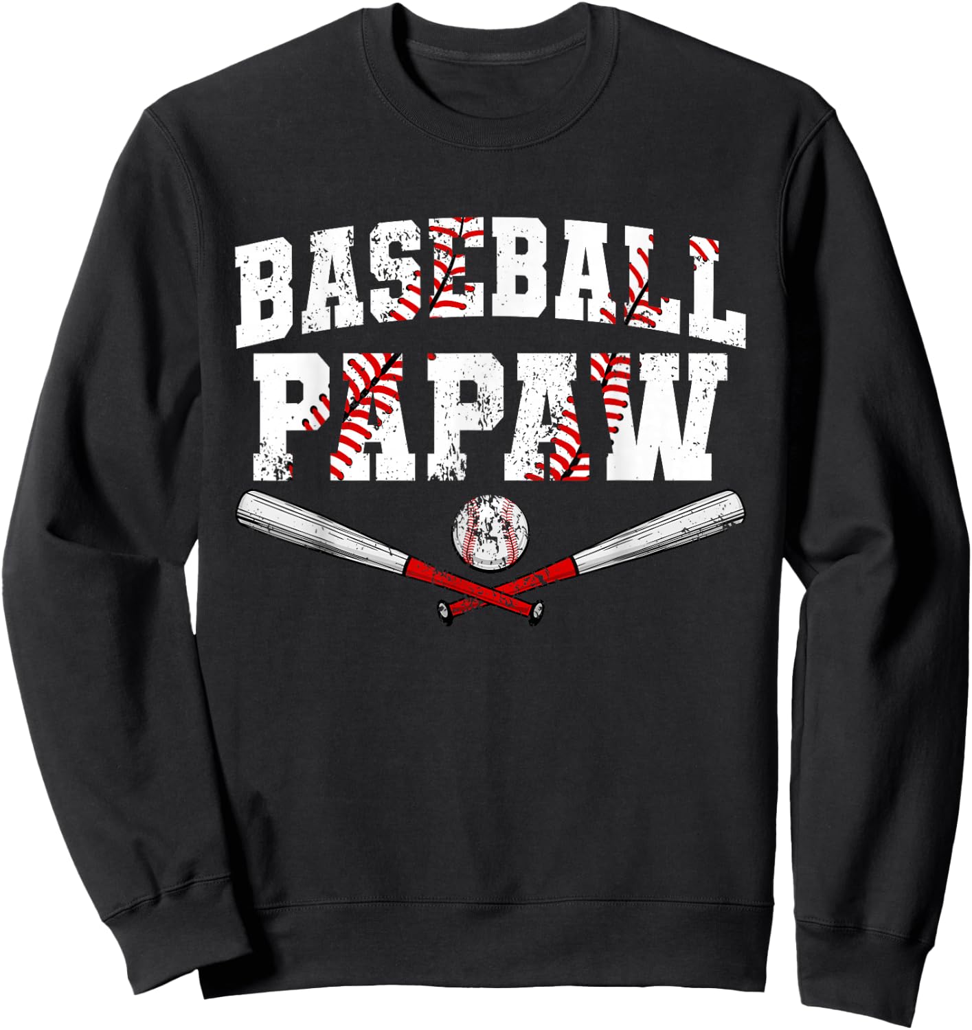 Retro Baseball Papaw Baseball Lover Father's Day Sweatshirt - Sweatshirt | Black