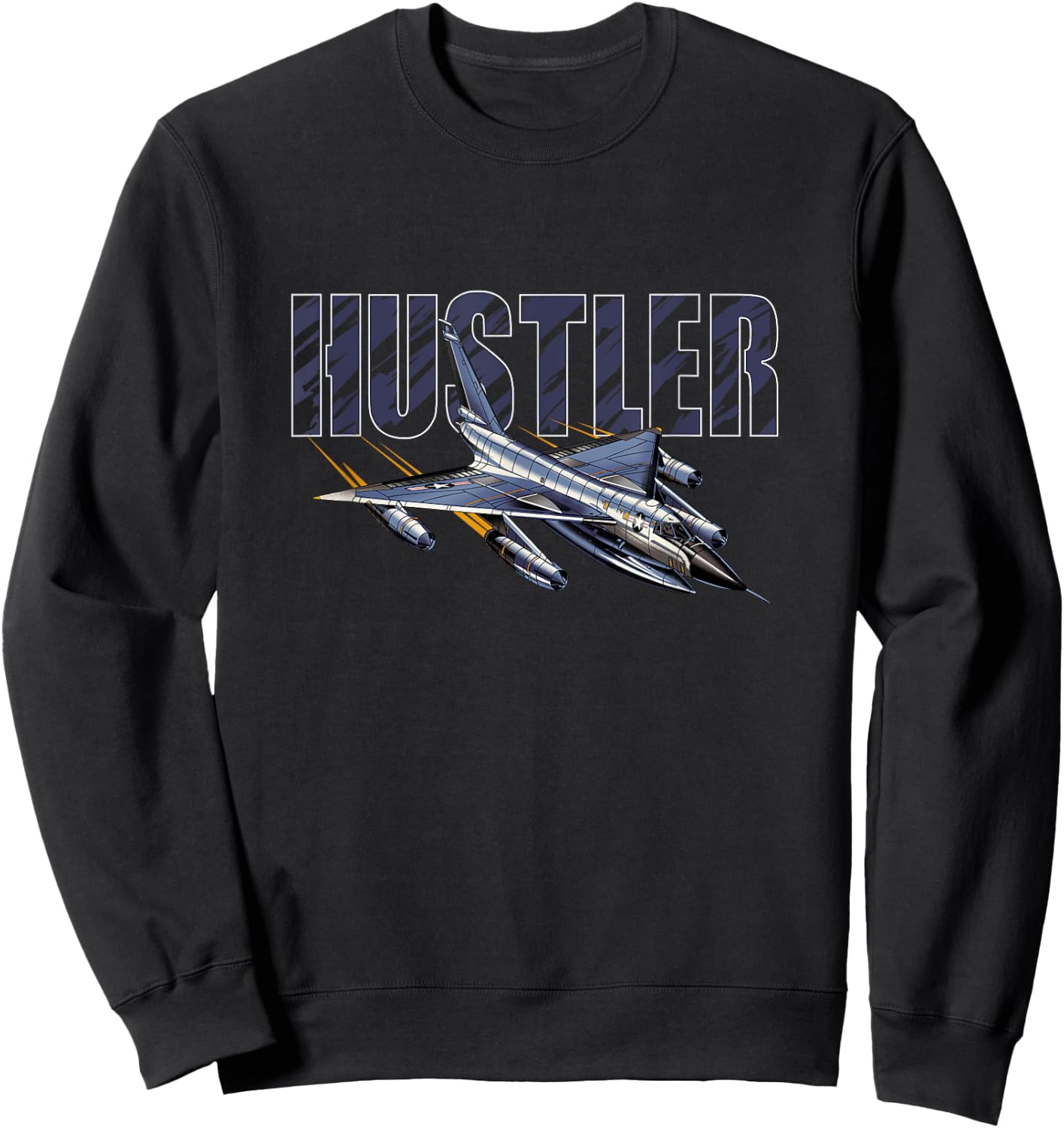 USA Military Warbird B58 Hustler Supersonic Airplane Sweatshirt - Sweatshirt | Black