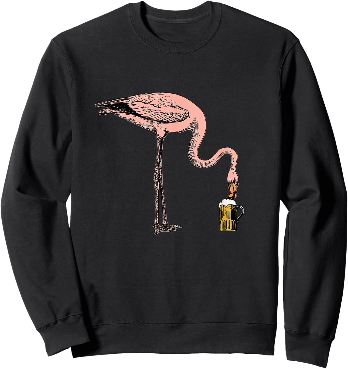 Flamingo Drinking Beers - Party Animal, Beer Lover Partying Sweatshirt - Sweatshirt | Black