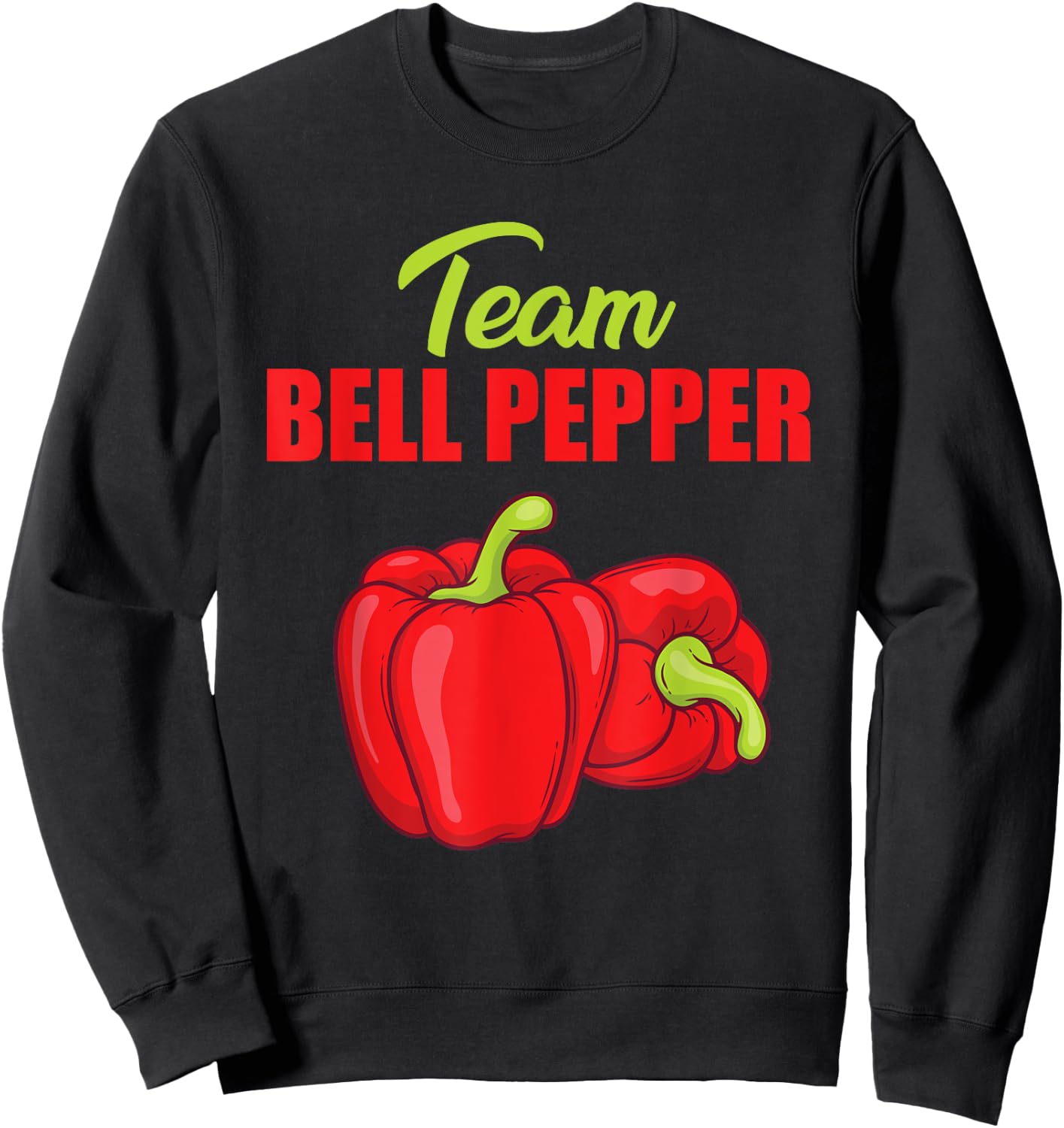 Team Bell Pepper Design Vegan Food Paprika Gardening Sweatshirt - Sweatshirt | Black