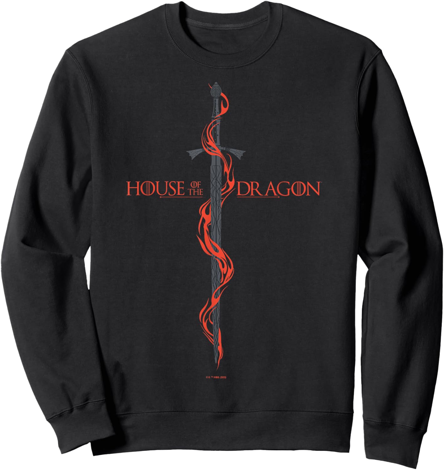 House of the Dragon Sword Red Flames V2 Sweatshirt - Sweatshirt | Black
