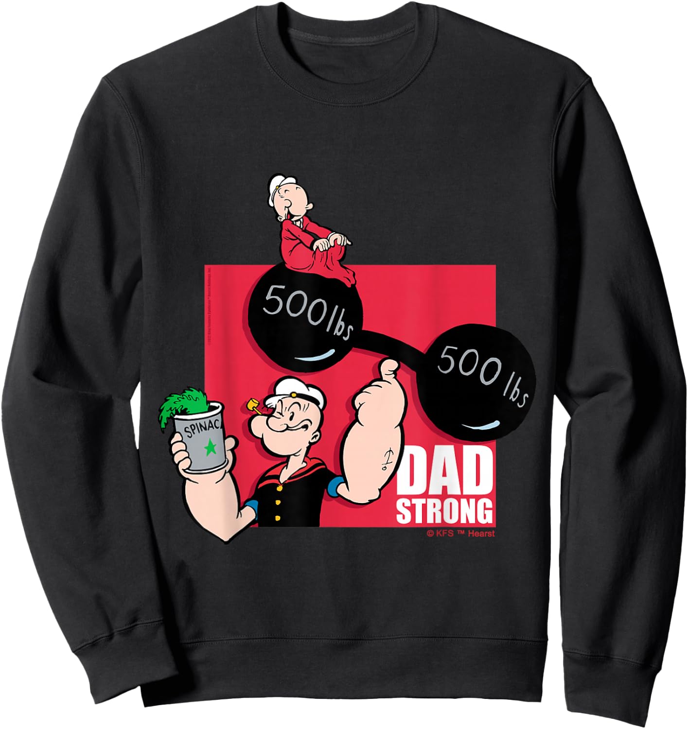 Popeye Dad Strong for Dad Sweatshirt - Sweatshirt | Black