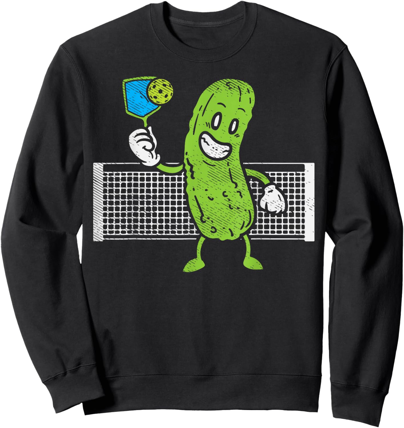Pickle Playing Pickleball Funny Paddleball Men Women Gift Sweatshirt - Sweatshirt | Black