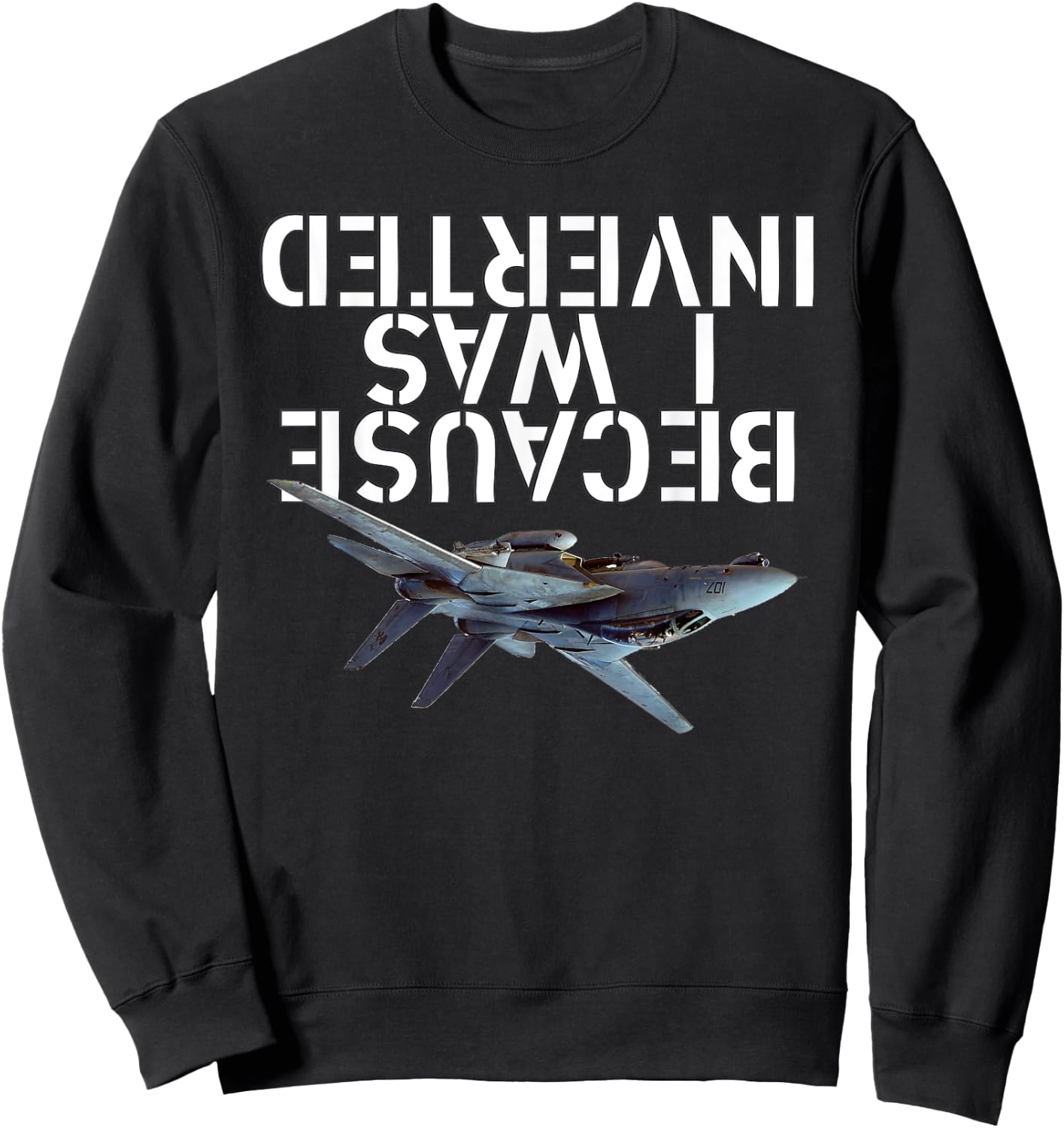 Because I was Inverted - F-14 Tomcat Sweatshirt - Sweatshirt | Black