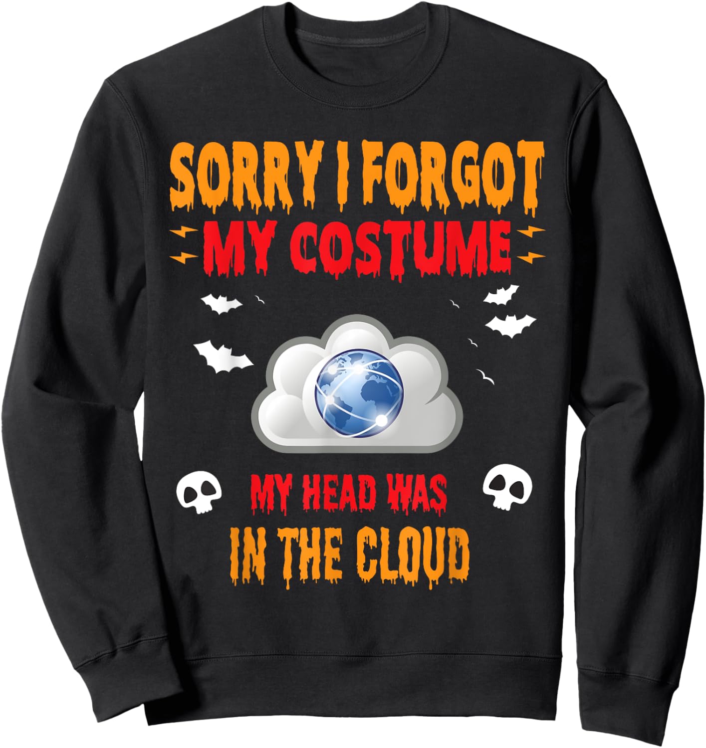 Halloween Cloud Computing lazy costume Sweatshirt - Sweatshirt | Black