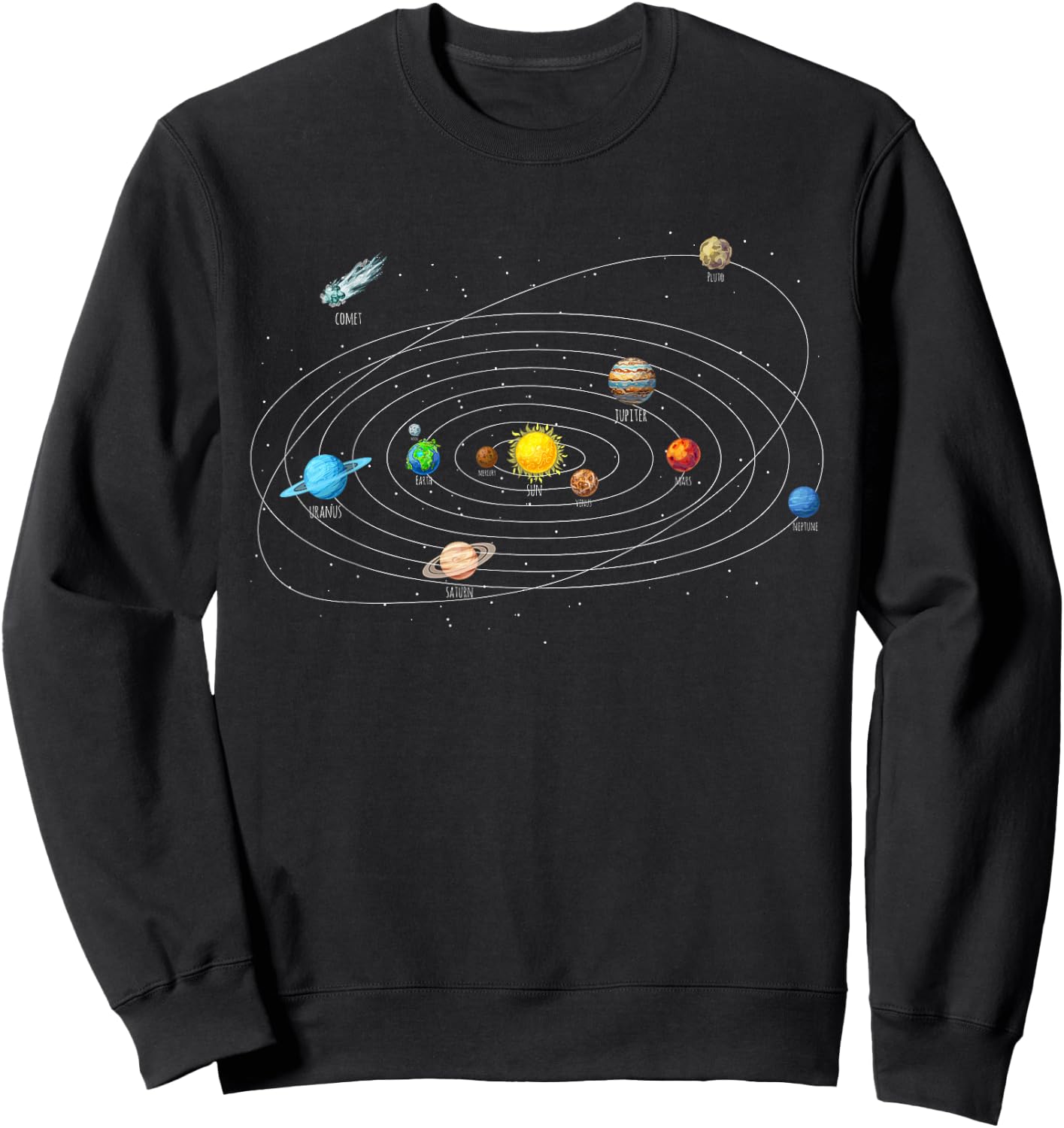 Astronomy Solar System Planets Universe Sweatshirt - Sweatshirt | Black