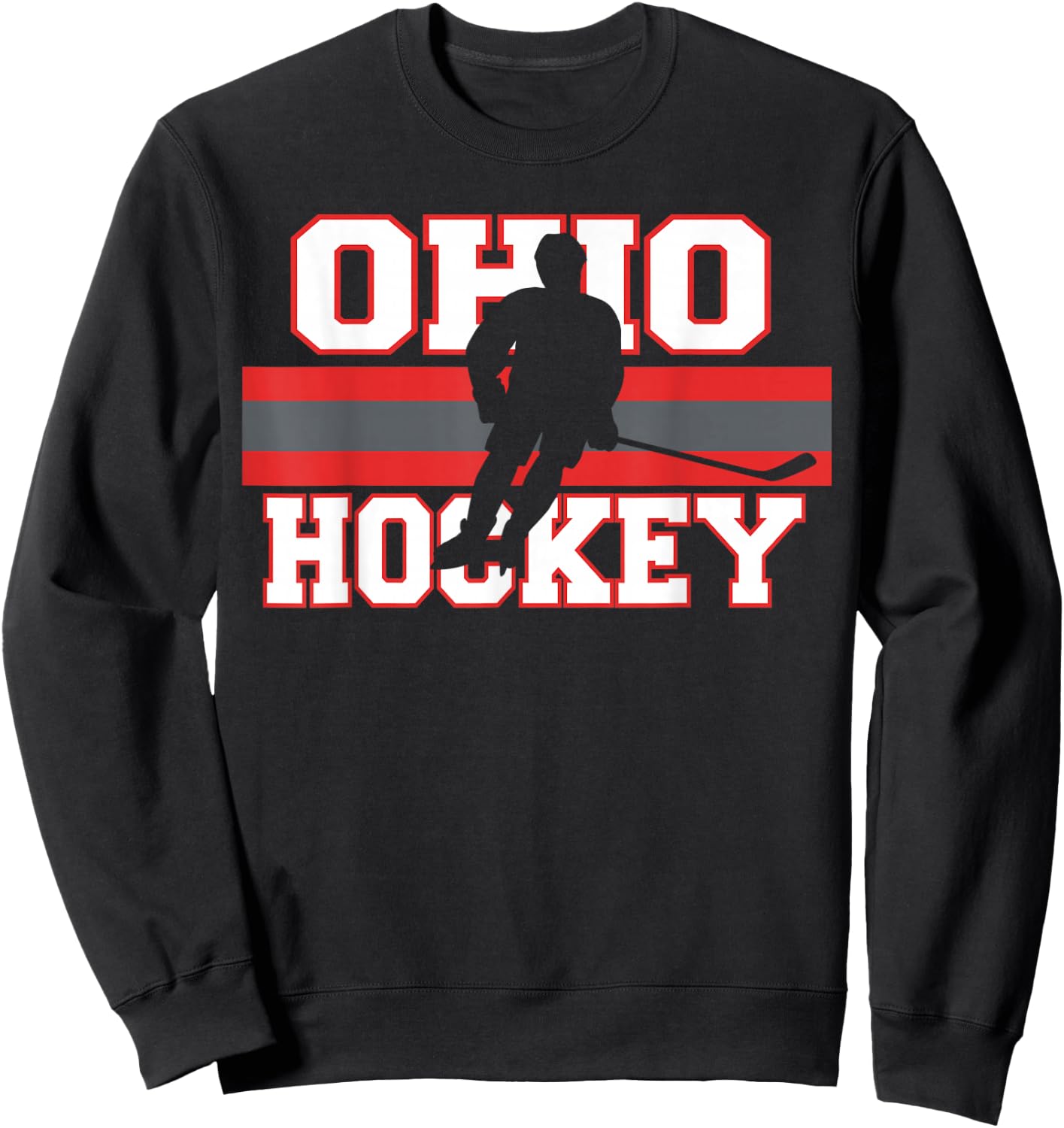 State of Ohio Ice Hockey Player Gear Sports Coach Team Gift Sweatshirt - Sweatshirt | Black