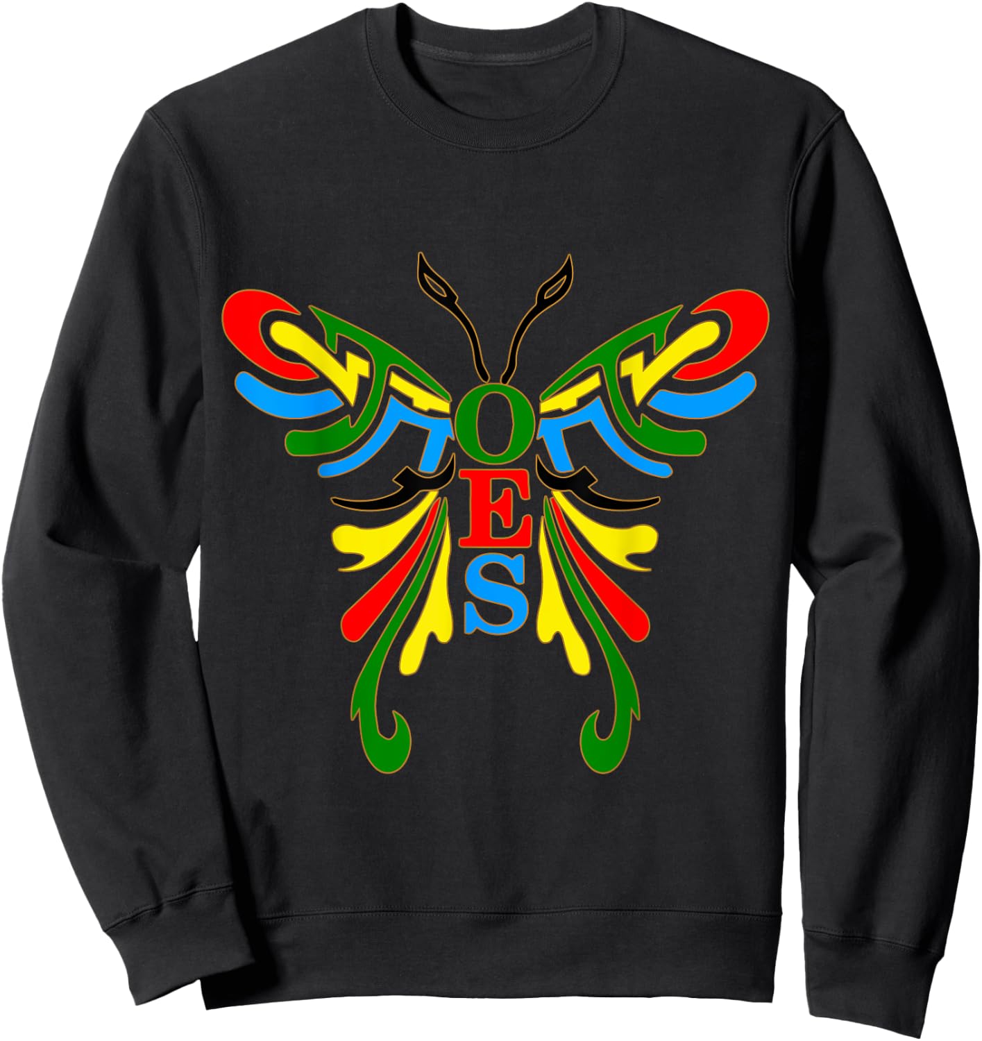 OES Butterfly Color of the Eastern Star Christmas Sweatshirt - Sweatshirt | Black