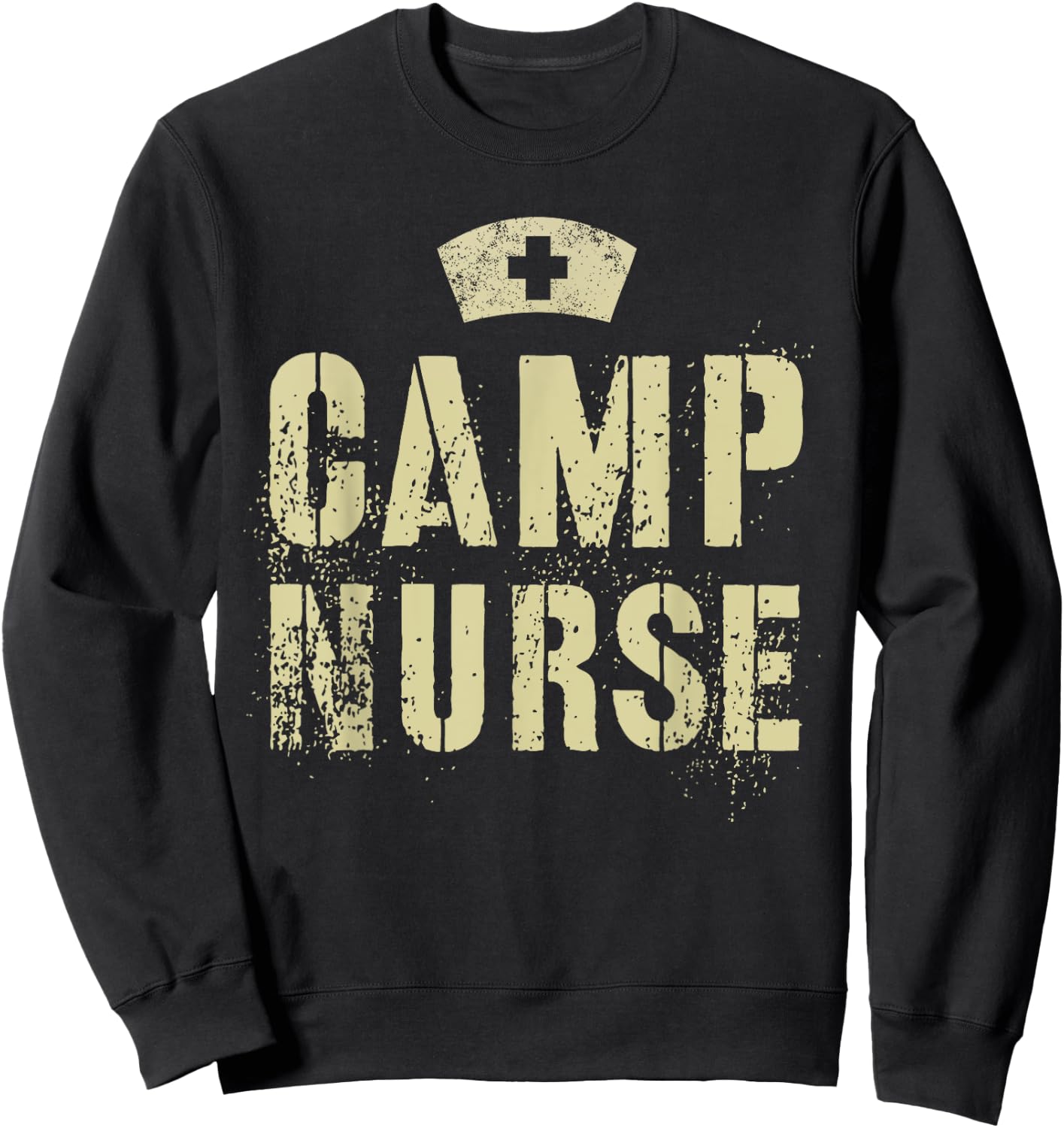 Vintage CAMP NURSE Nursing School RN NP Girls Camping Trip Sweatshirt - Sweatshirt | Black
