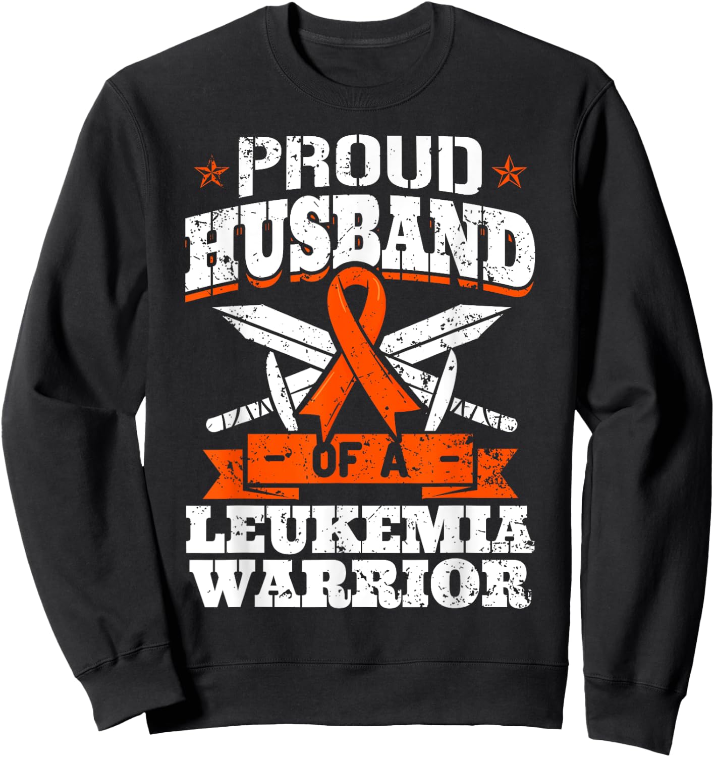Proud Husband Of A Leukemia Warrior Awareness Blood Cancer Sweatshirt - Sweatshirt | Black
