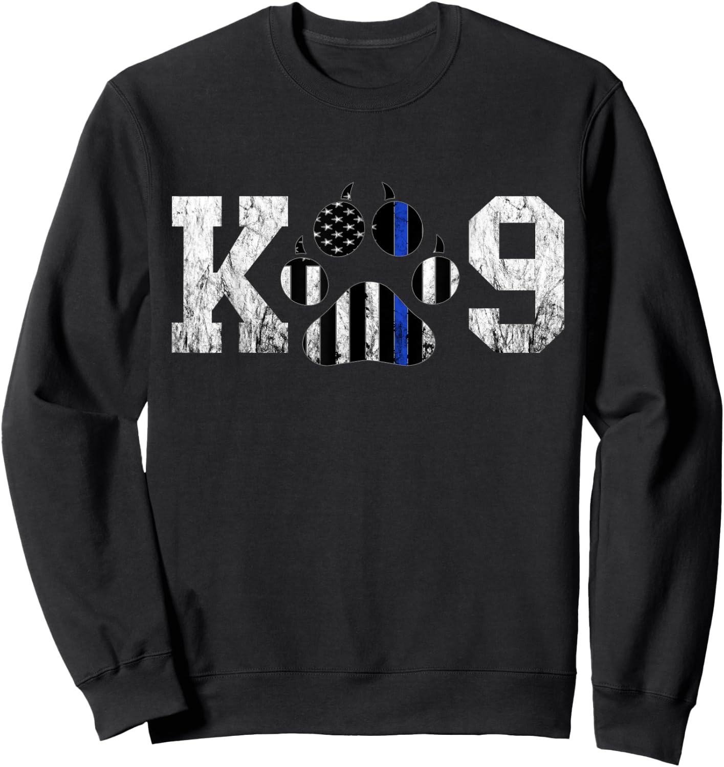 Police Officer Thin Blue Line K9 Dog Paw Police Dog Officer Men Women Girls Kids Sweatshirt - Sweatshirt | Black