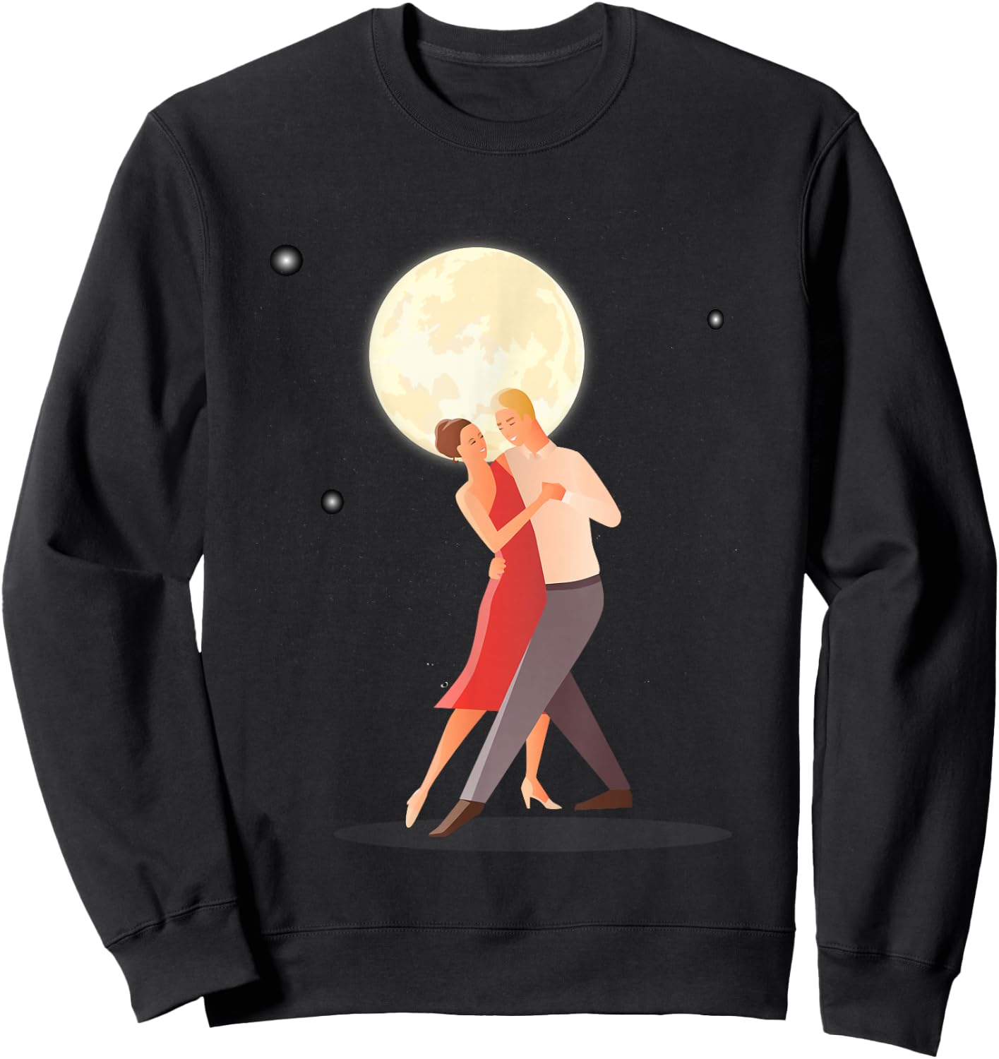 Love Dancing In The Moonlight With Light Stars In Dark Night Sweatshirt - Sweatshirt | Black