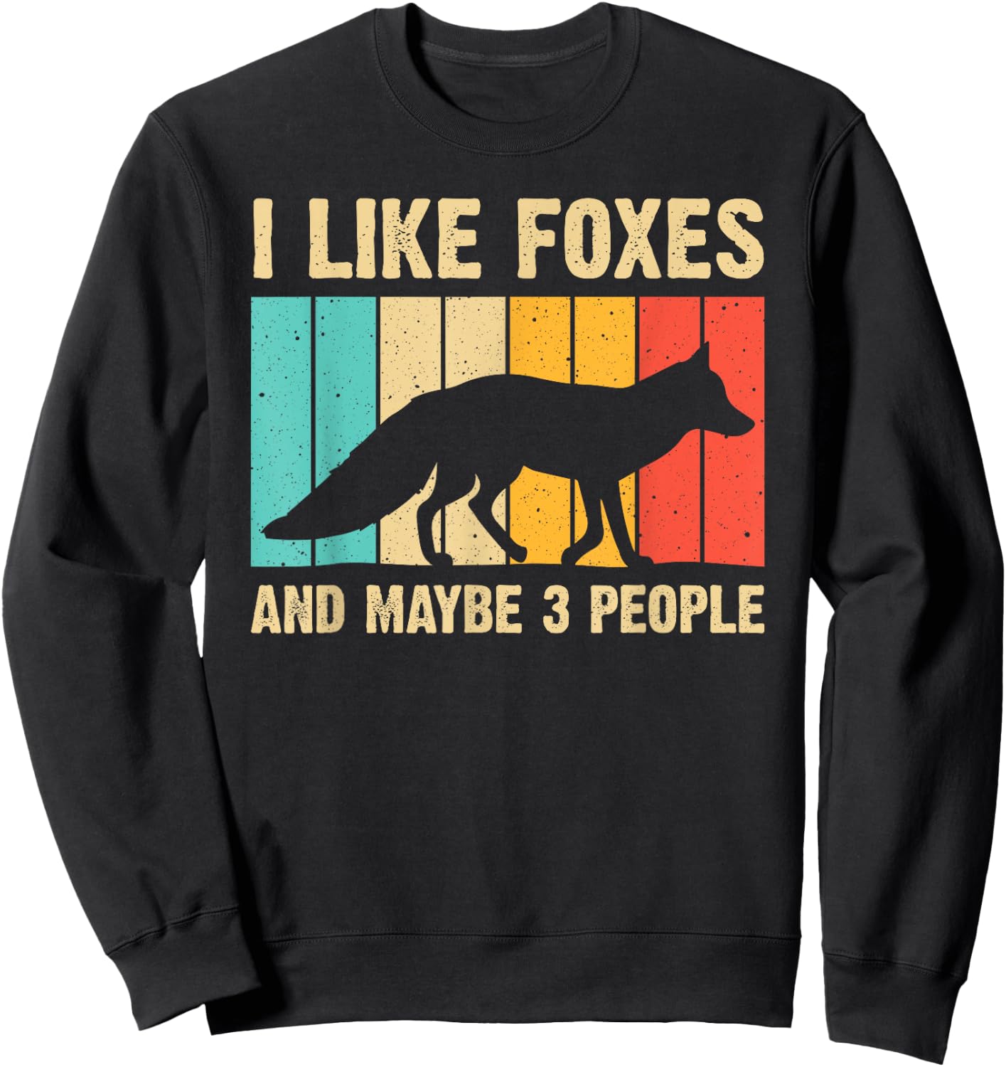 Funny Fox Design For Fox Lovers Men Women Kids Introverts Sweatshirt - Sweatshirt | Black