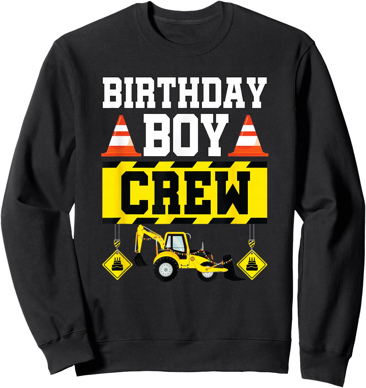 Birthday Boy Crew Shirt For Boys Kids Construction Crew Sweatshirt - Sweatshirt | Black
