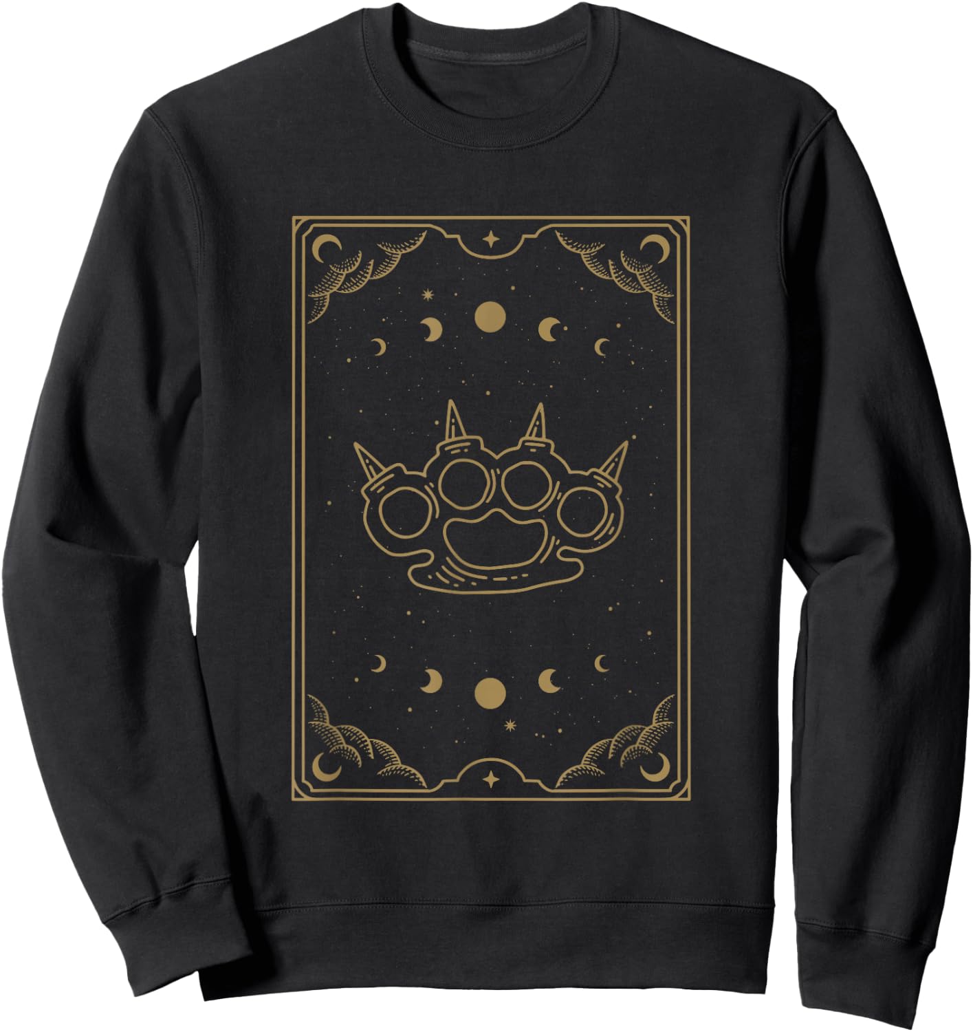 Holy Brass Knuckles - Witchy Tarot Card Aesthetic Sweatshirt - Sweatshirt | Black