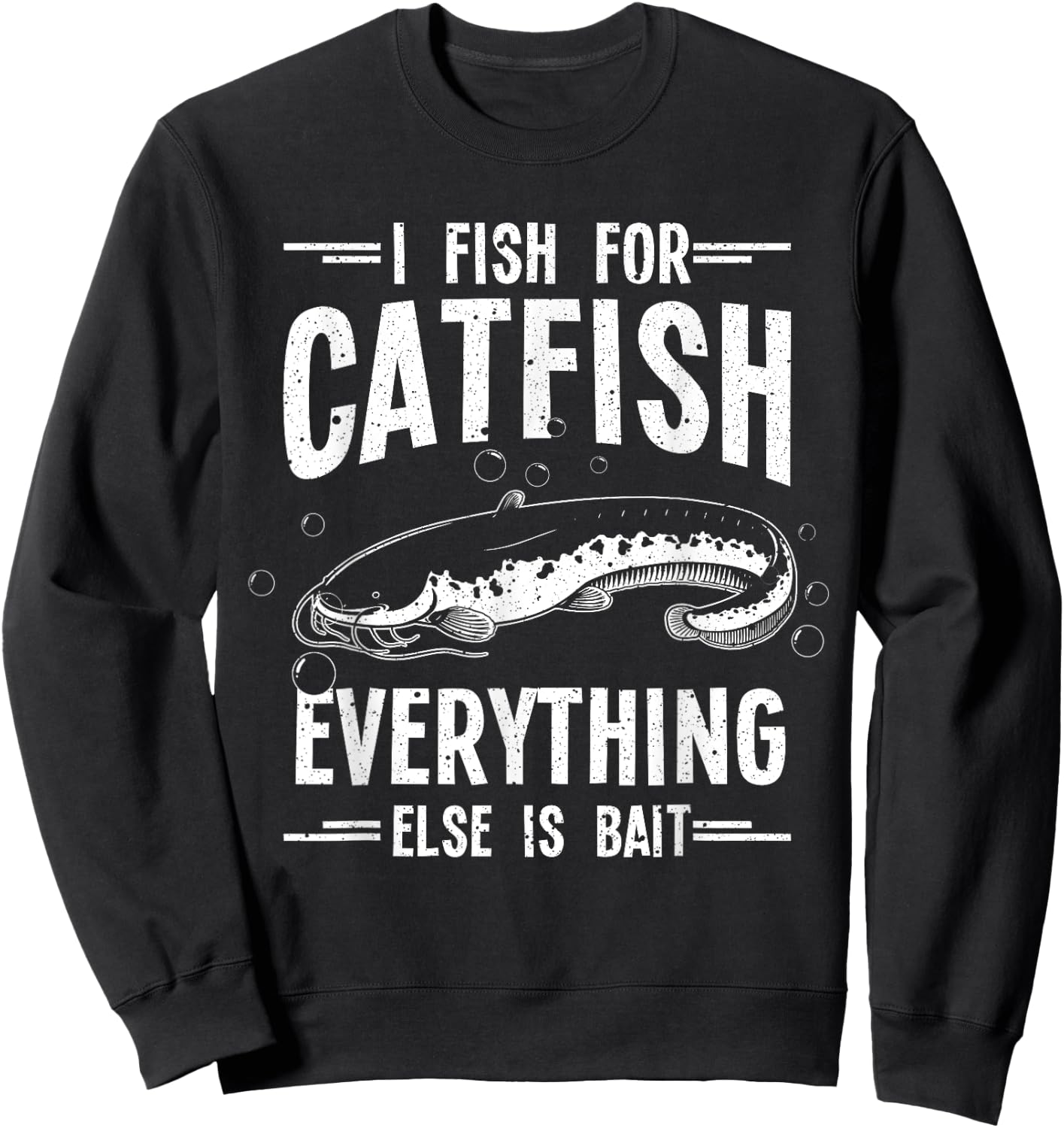 Funny Catfishing Design Women Catfish Fishing Hunter Sweatshirt - Sweatshirt | Black