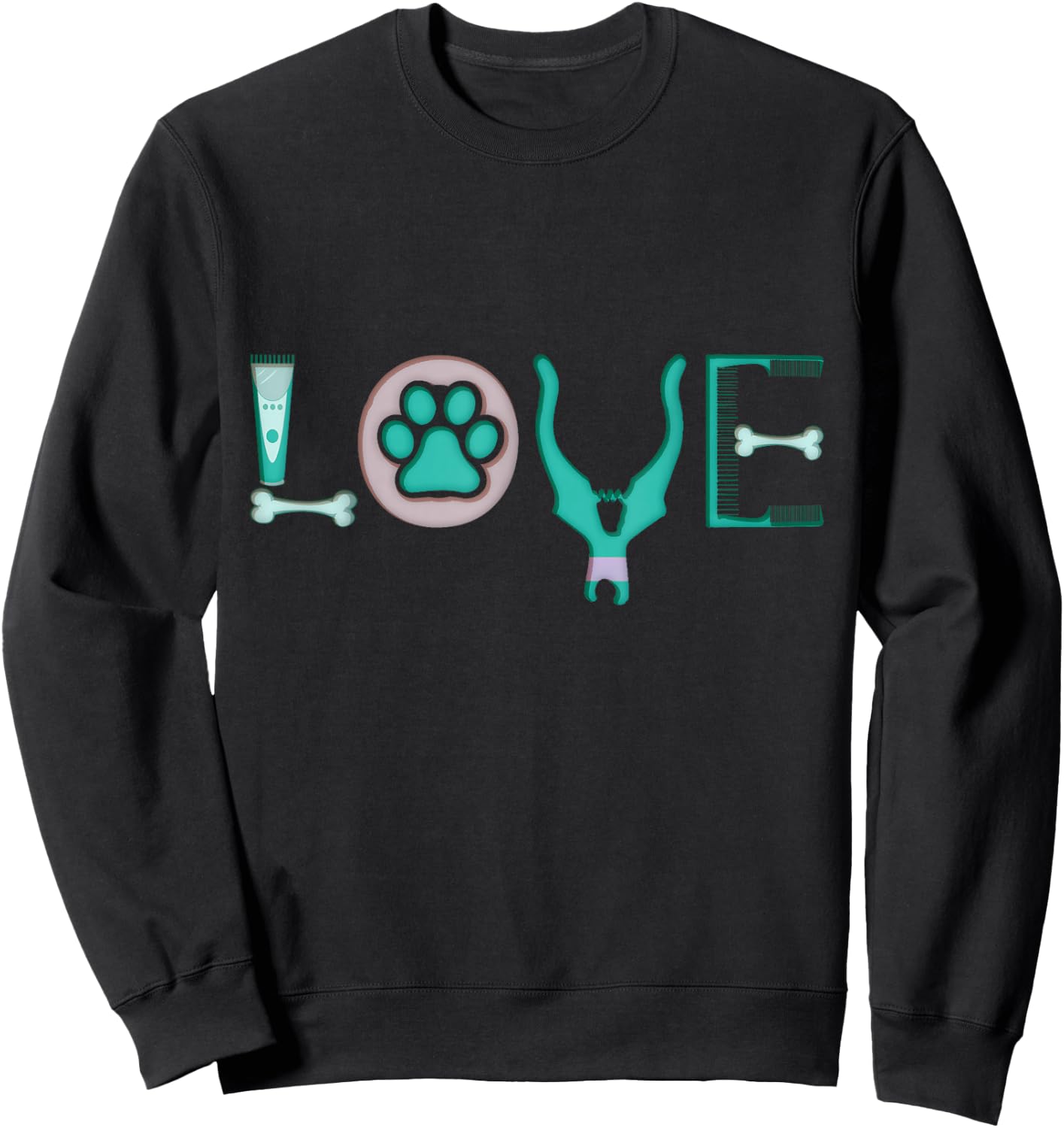 Funny Dog Grooming Design Dog Groomer Outfit Pet Care Gifts Sweatshirt - Sweatshirt | Black