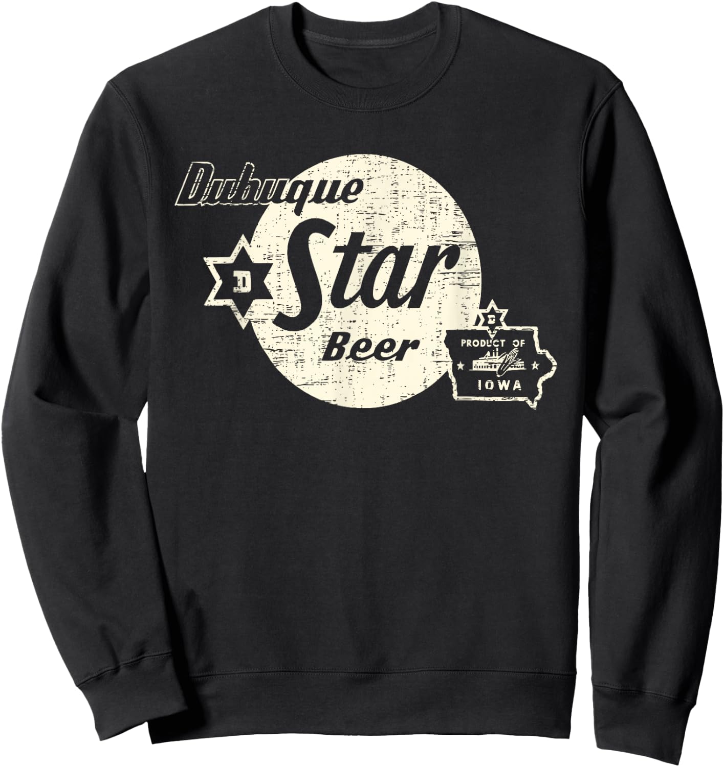 Vintage Advertising Art Dubuque Iowa Restaurant Bar , Men's -Adults Black 3X-Large Short Sleeve Classic Fit Cotton Sweatshirt - Sweatshirt | Black