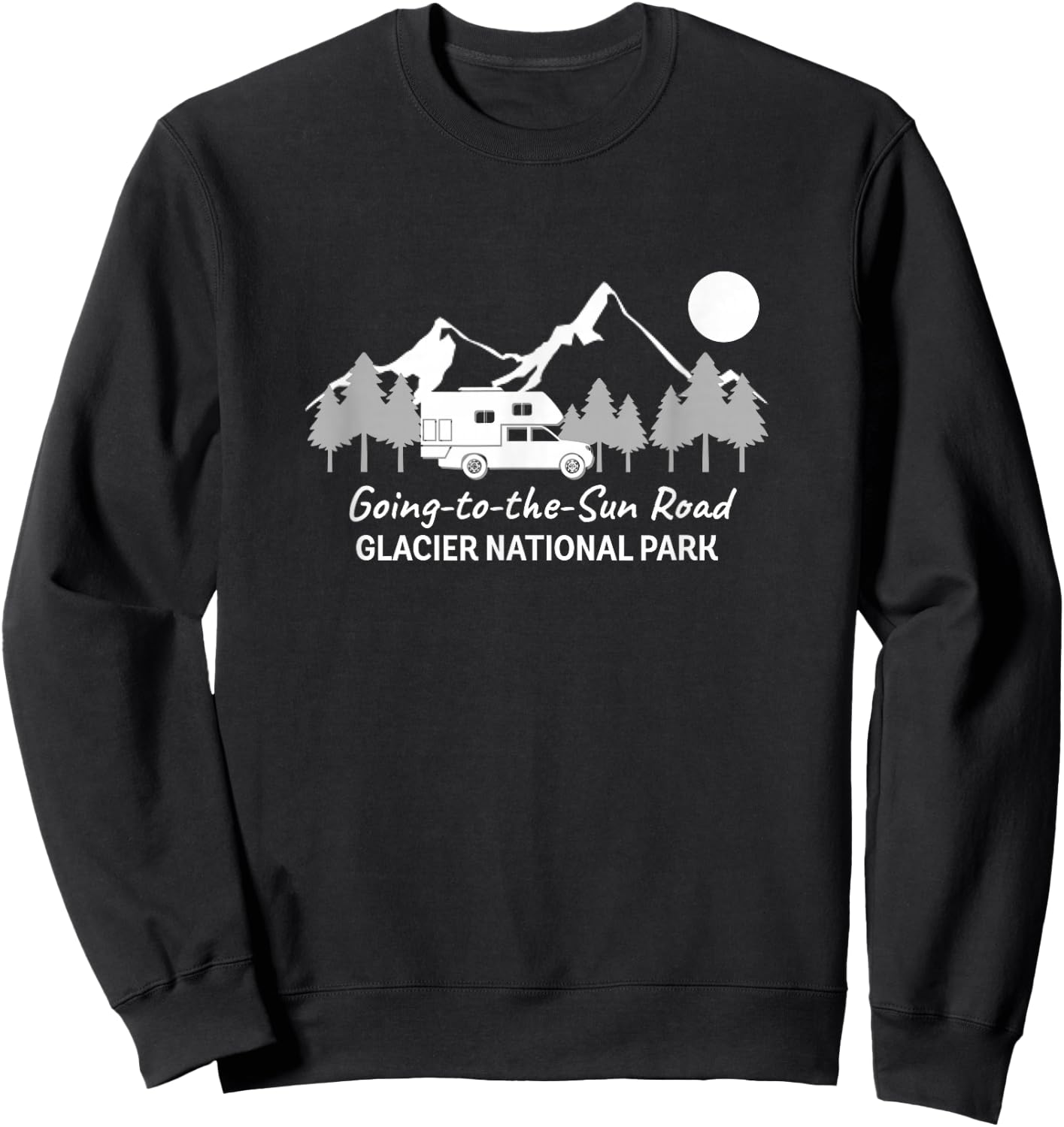 Going-to-the-Sun Road Glacier National Park | Truck Camper Sweatshirt - Sweatshirt | Black