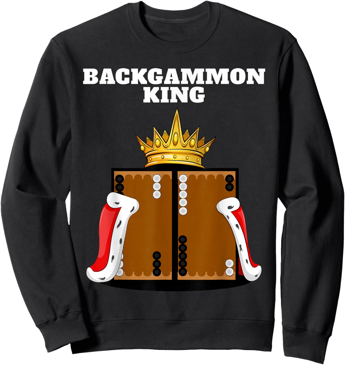 Backgammon King | Boardgames Shirt | Board Backgammon Sweatshirt - Sweatshirt | Black