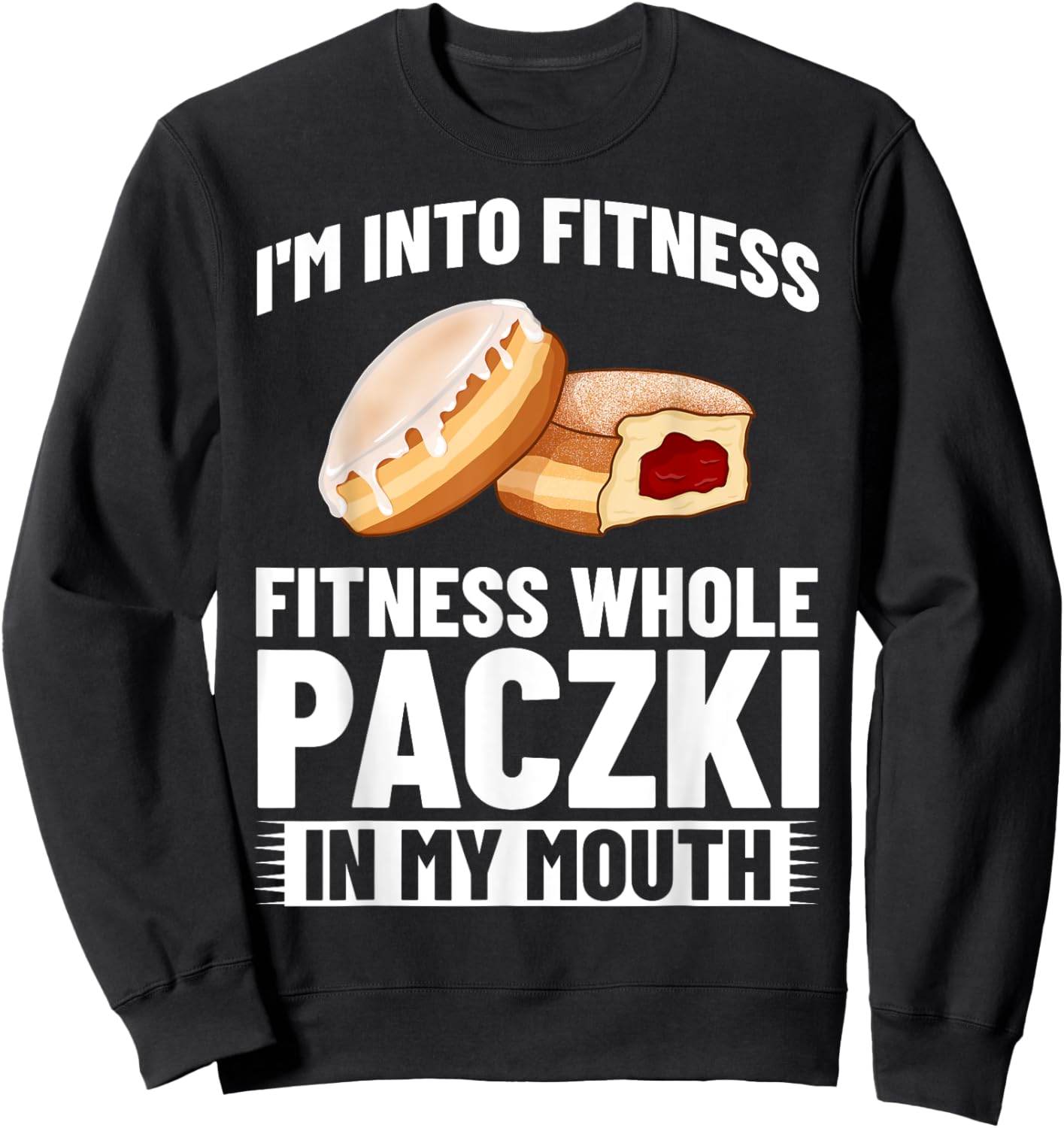 Paczki Polish Donut Poland Dessert Sweatshirt - Sweatshirt | Black