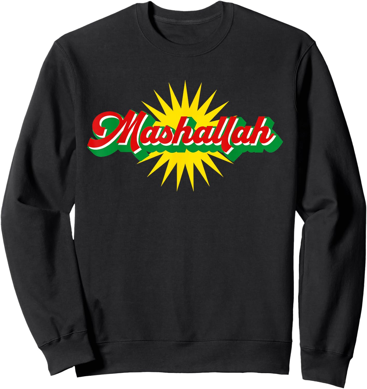 Mashallah Kurdistan Style Kurdi Flag Mashallah Sweatshirt - Sweatshirt | Black