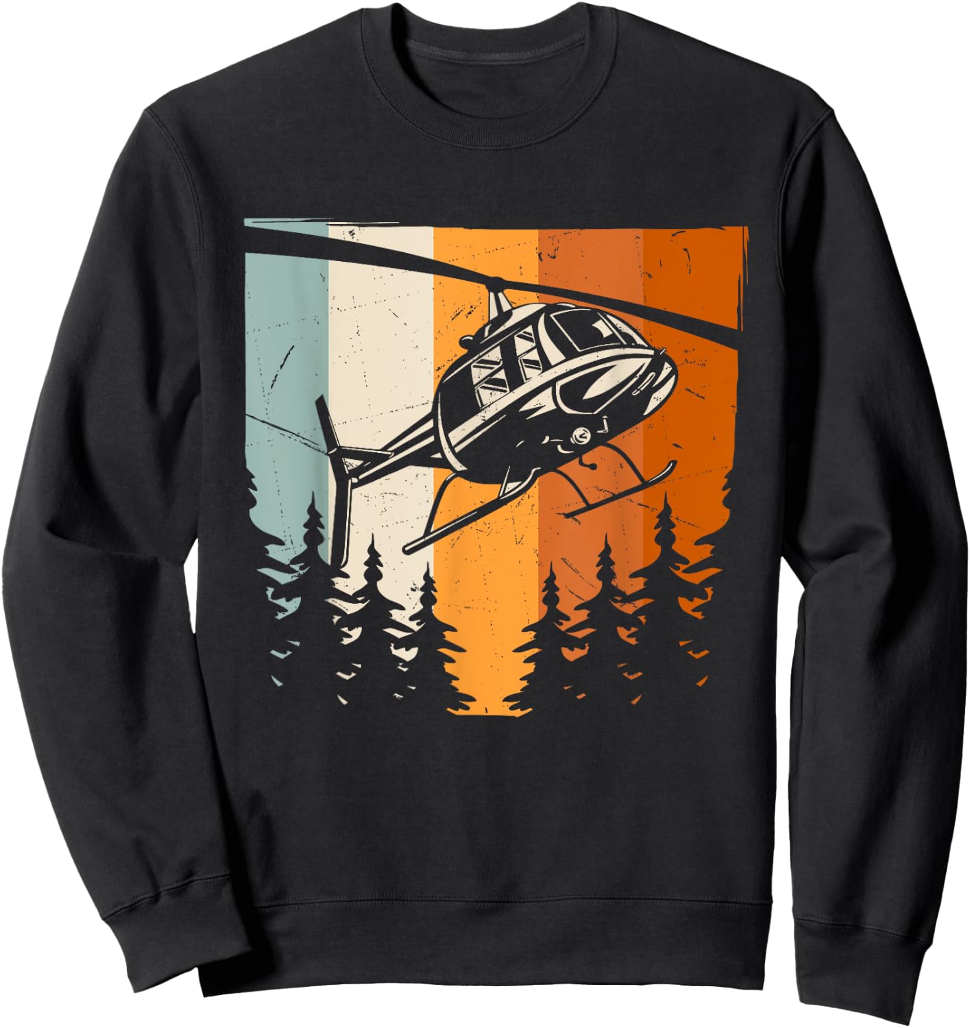 Helicopter Vintage Sweatshirt - Sweatshirt | Black