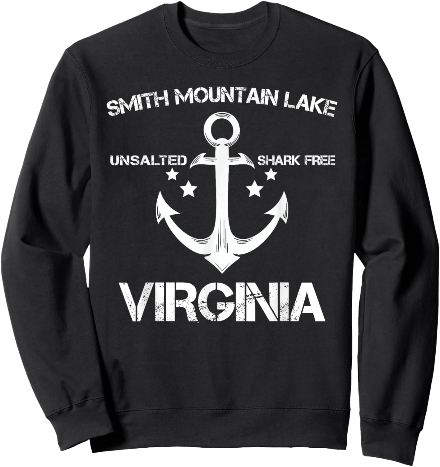 SMITH MOUNTAIN LAKE VIRGINIA Funny Fishing Camping Gift Sweatshirt - Sweatshirt | Black