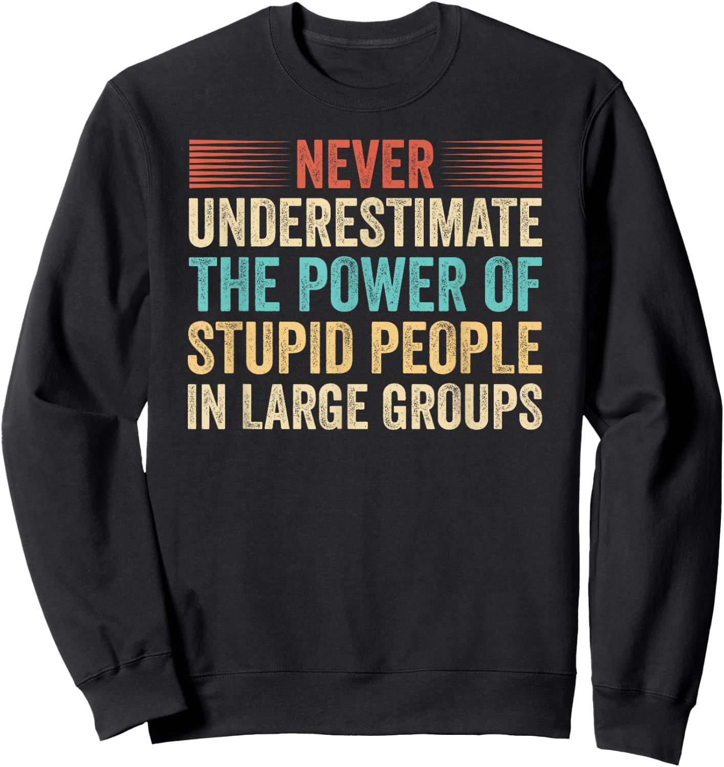 Never Underestimate The Power Of Stupid People Crowdfunding Sweatshirt - Sweatshirt | Black