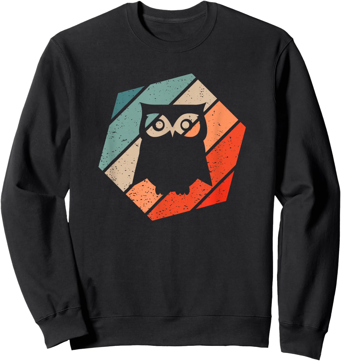 Owl Retro Style Vintage Sweatshirt - Sweatshirt | Black
